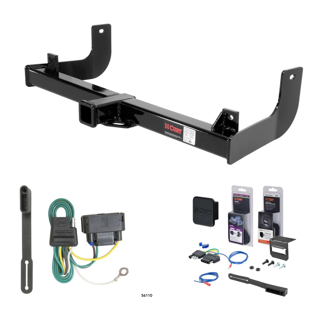 2010 - 2014 Ford F-150 Excluding factory receiver Curt 2" Class 4 Trailer Tow Hitch + 5-Flat Wiring Kit Tow Boat/Utility Trailer with Surge Brakes 14002 thumbnail 0