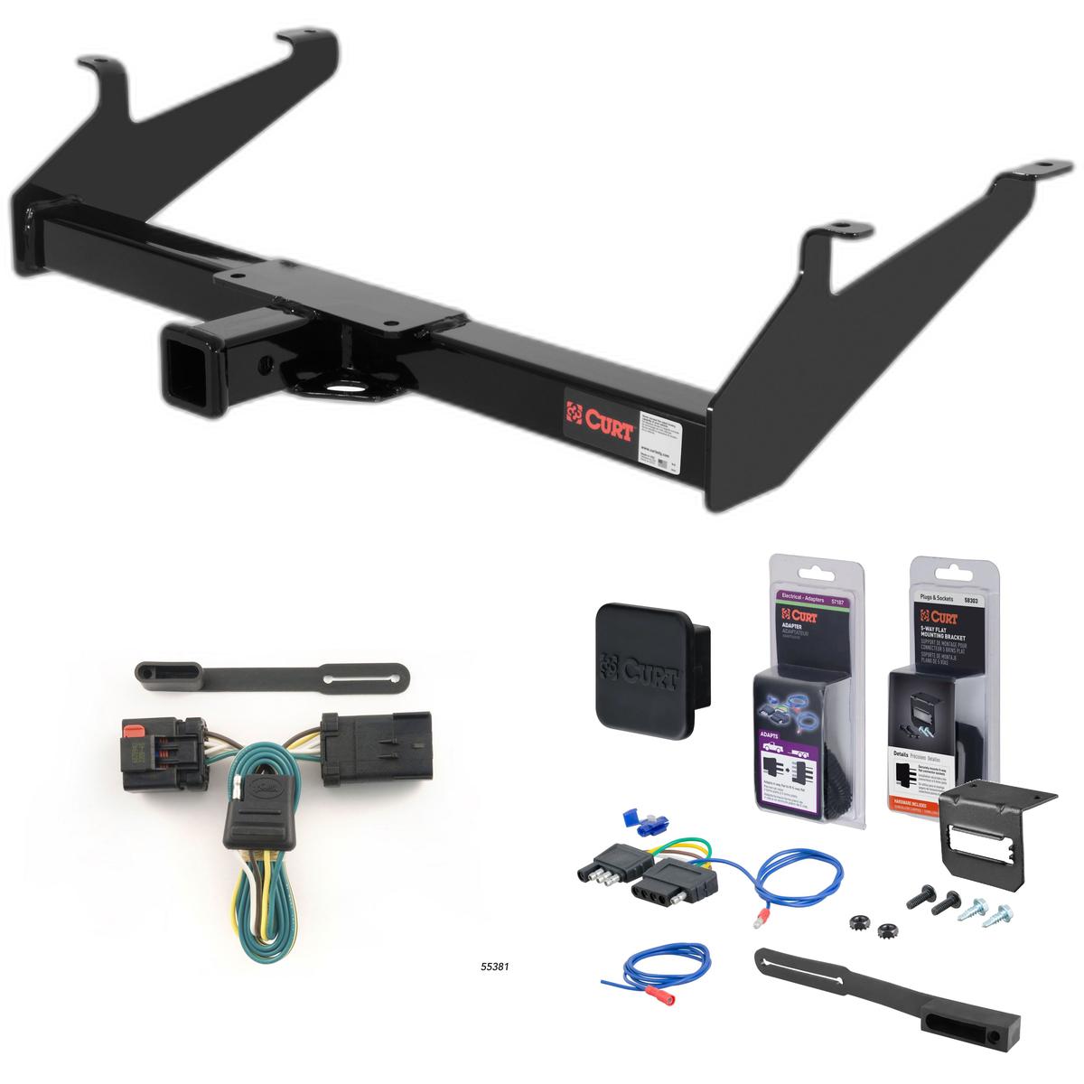 2002 Dodge Ram 1500 6' bed only (built before 11/02) Curt 2" Class 3 Trailer Tow Hitch + 5-Flat Wiring Kit Tow Boat/Utility Trailer with Surge Brakes 13320-1 thumbnail 0