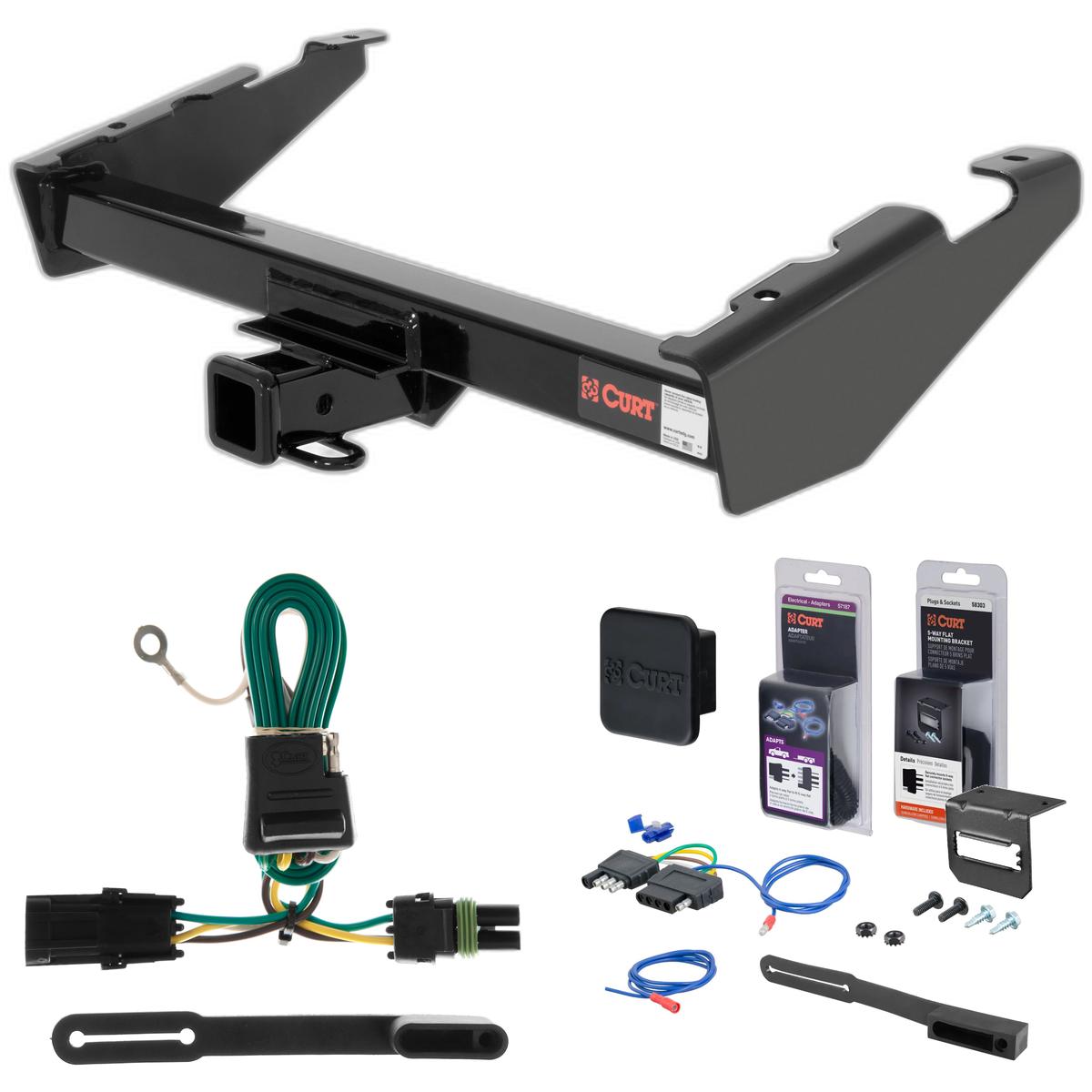 85 - 91 Chevrolet Suburban Curt 2" Class 3 Trailer Tow Hitch + 5-Flat Wiring Kit Tow Boat/Utility Trailer with Surge Brakes 13017 thumbnail 0