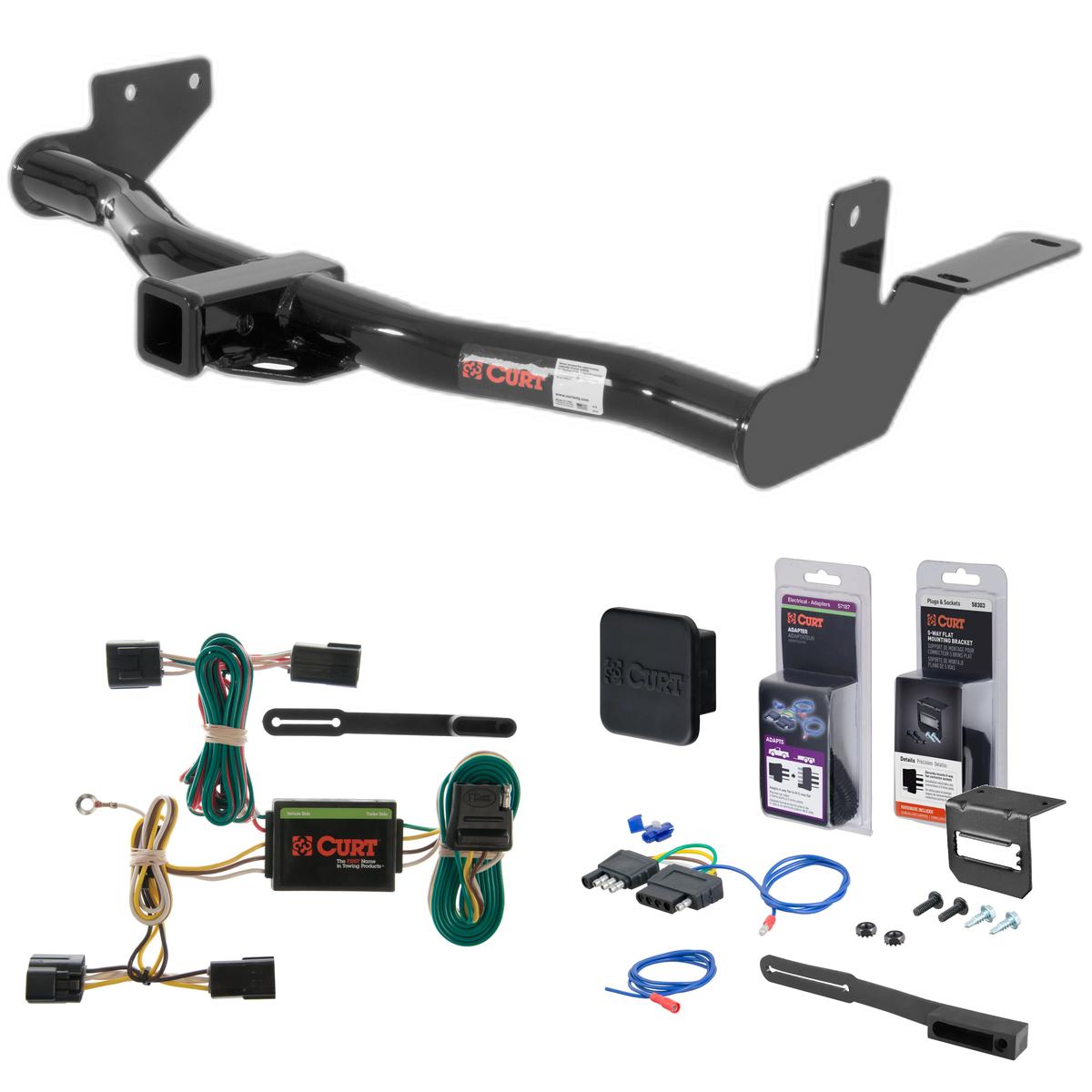 98 - 04 Isuzu Rodeo With under-vehicle spare, excluding 3.5L Curt 2" Class 3 Trailer Tow Hitch + 5-Flat Wiring Kit Tow Boat/Utility Trailer with Surge Brakes 13222 thumbnail 0