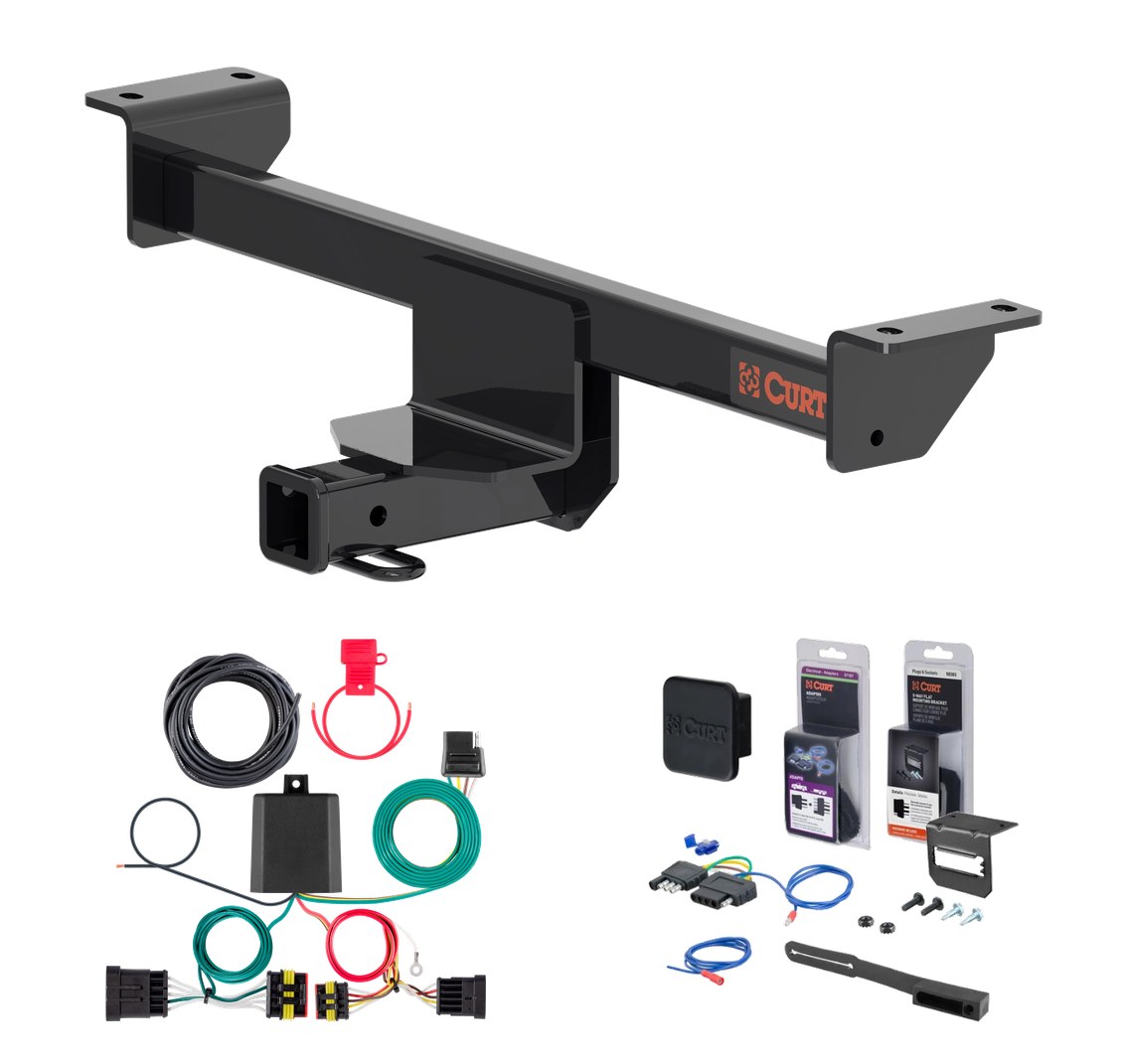 19 - 24 Infiniti QX50 Curt 2" Class 3 Trailer Tow Hitch + 5-Flat Wiring Kit Tow Boat/Utility Trailer with Surge Brakes 13601 thumbnail 0