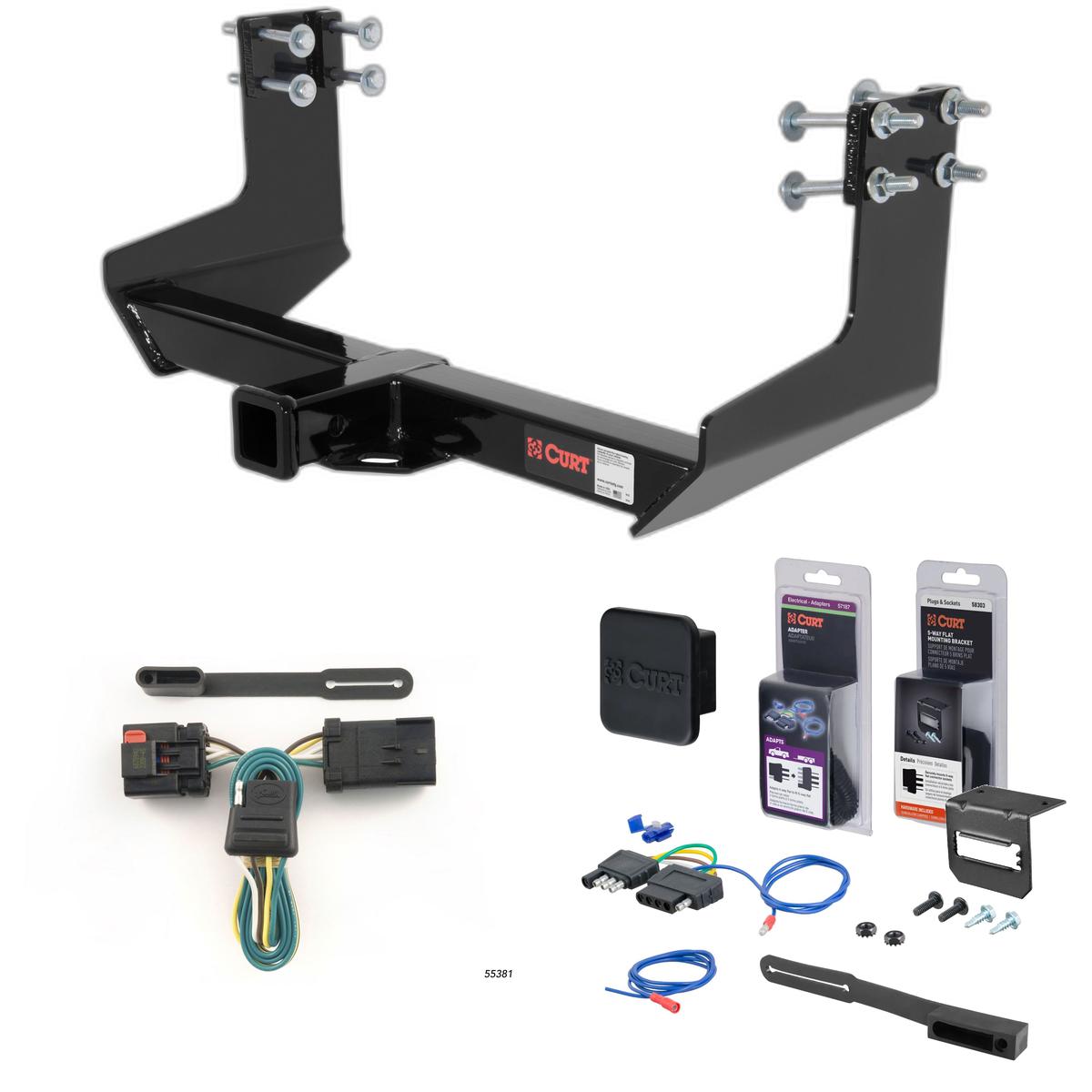 07 - 09 Dodge Sprinter 3500 144" WB with factory step bumper Curt 2" Class 3 Trailer Tow Hitch + 5-Flat Wiring Kit Tow Boat/Utility Trailer with Surge Brakes 13375 thumbnail 0