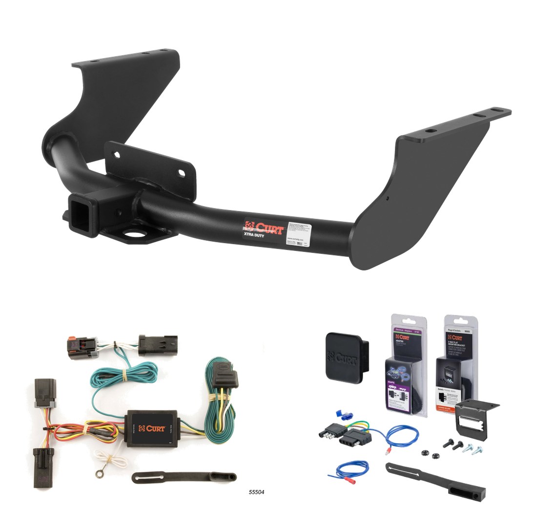 2009 - 2010 Dodge Ram 1500 Excluding factory receiver Curt 2" Class 5 Trailer Tow Hitch + 5-Flat Wiring Kit Tow Boat/Utility Trailer with Surge Brakes 15572 thumbnail 0