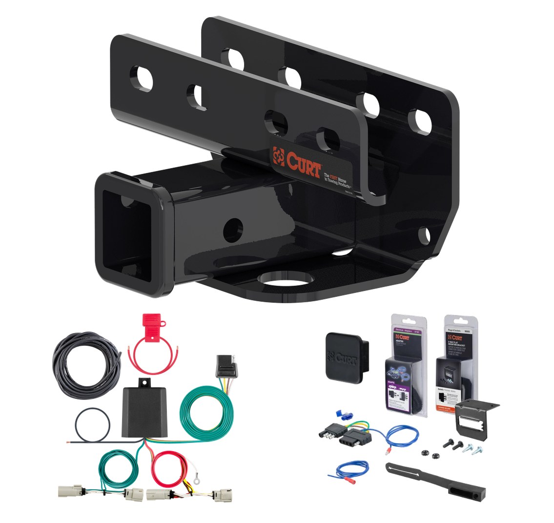 2021 - 2026 Ford Bronco w/LED Tailights Excluding factory receiver Curt 2" Class 3 Trailer Tow Hitch + 5-Flat Wiring Kit Tow Boat/Utility Trailer with Surge Brakes 13493 thumbnail 0