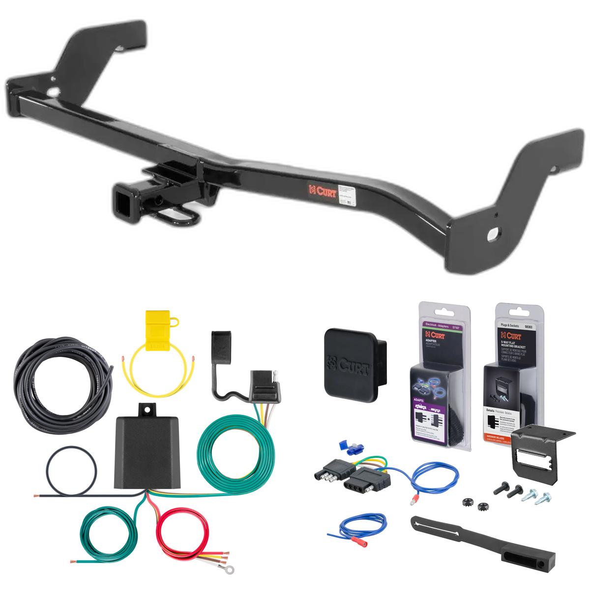 00 - 01 Ford Escort Sedan Curt 1-1/4" Class 1 Trailer Tow Hitch + 5-Flat Wiring Kit Tow Boat/Utility Trailer with Surge Brakes 11105 thumbnail 0