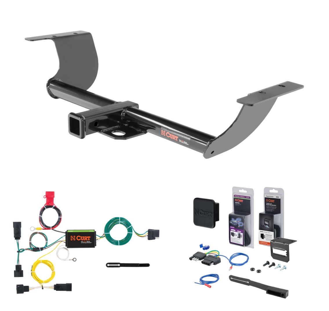2015 - 2023 Dodge Charger Excluding GT and Hellcat Curt 2" Class 3 Trailer Tow Hitch + 5-Flat Wiring Kit Tow Boat/Utility Trailer with Surge Brakes 13236 thumbnail 0