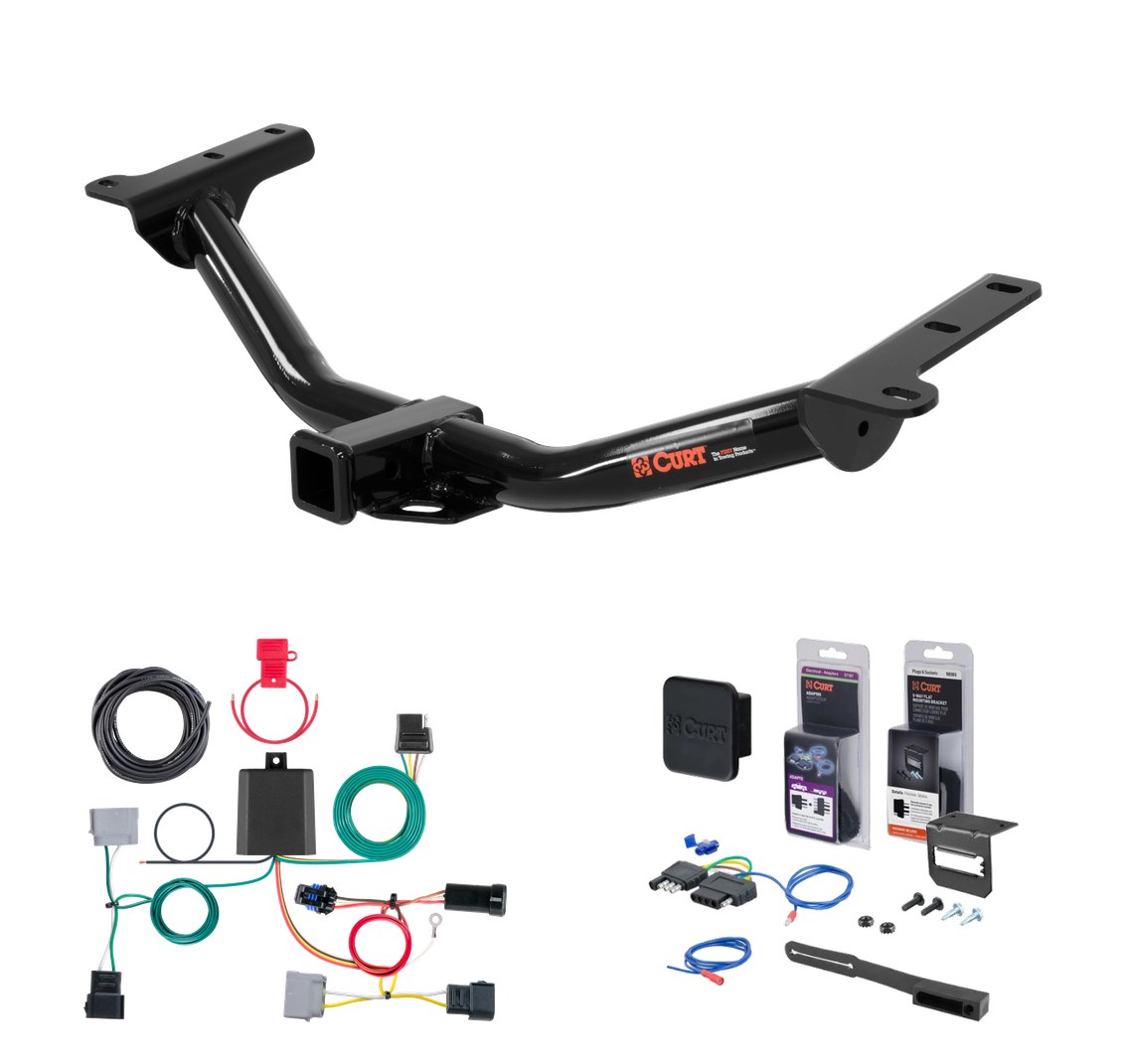 2012 - 2020 Dodge Journey w/ LED Tailights Curt 2" Class 3 Trailer Tow Hitch + 5-Flat Wiring Kit Tow Boat/Utility Trailer with Surge Brakes 13201 thumbnail 0