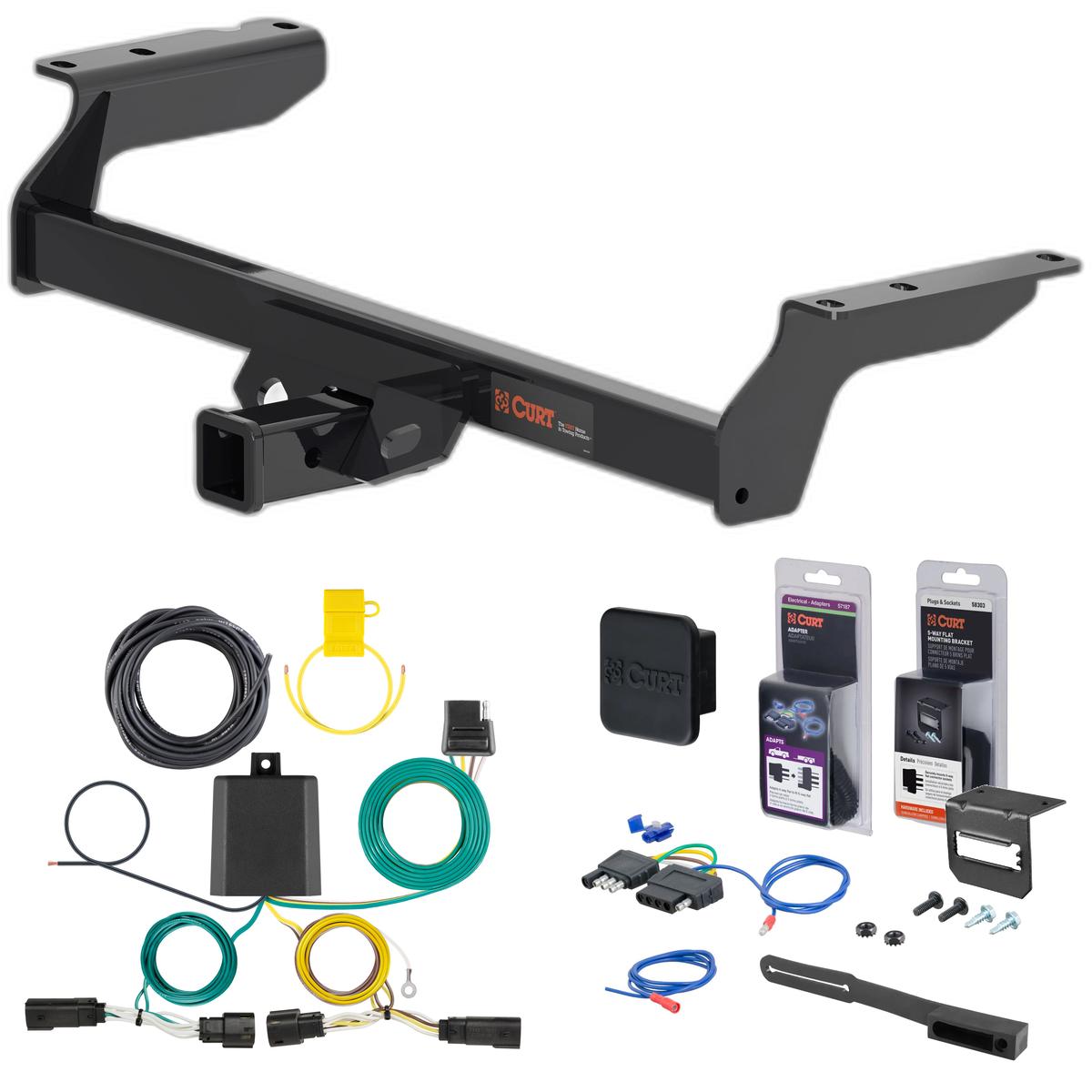 23 - 25 Ford Escape Excluding PHEV Curt 2" Class 3 Trailer Tow Hitch + 5-Flat Wiring Kit Tow Boat/Utility Trailer with Surge Brakes 13454-1 thumbnail 0
