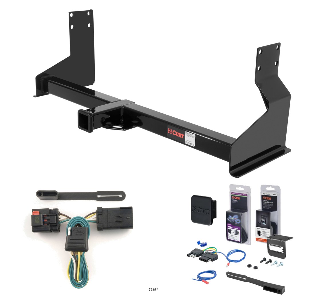 2007 - 2009 Dodge Sprinter 2500 Step bumper Curt 2" Class 3 Trailer Tow Hitch + 5-Flat Wiring Kit Tow Boat/Utility Trailer with Surge Brakes 13358 thumbnail 0