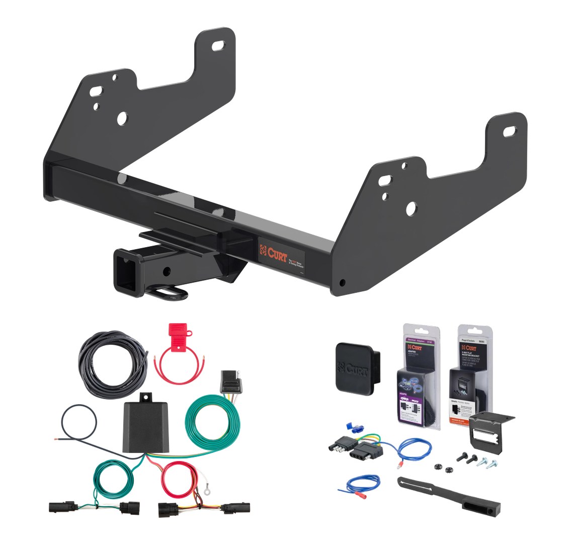 2021 - 2023 Ford F-150 w/ LED Tailights Excluding factory receiver or Police Responder Curt 2" Class 3 Trailer Tow Hitch + 4-way Wiring Kit Tow Boat/Utility Trailer with Surge Brakes 13475 thumbnail 0
