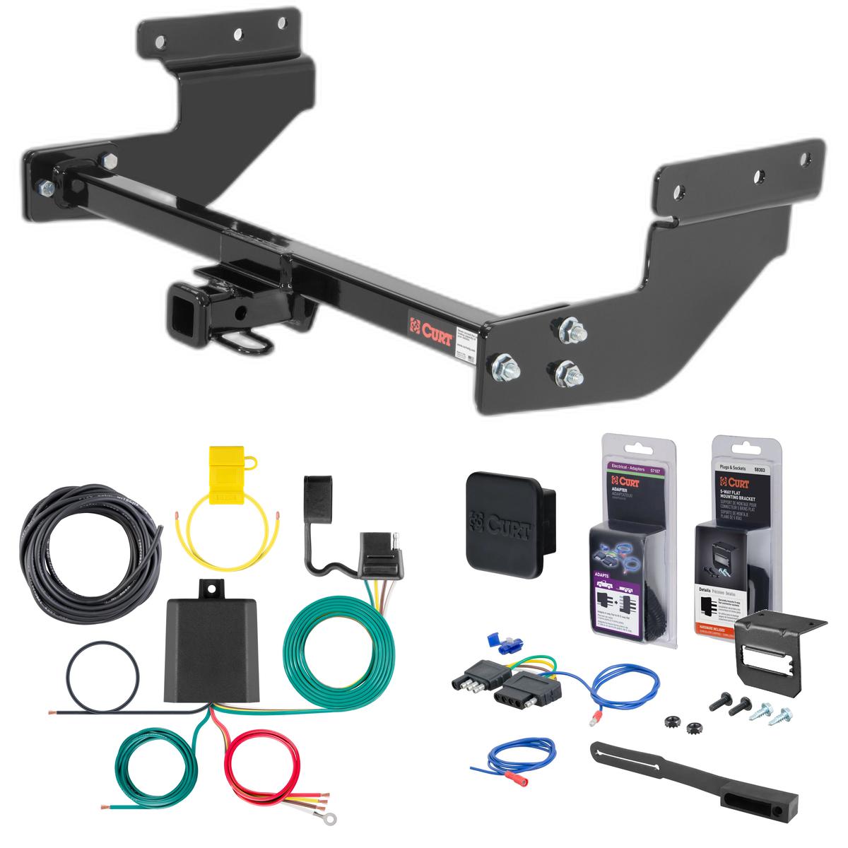 93 - 94 Volkswagen Transporter Curt 1-1/4" Class 2 Trailer Tow Hitch + 5-Flat Wiring Kit Tow Boat/Utility Trailer with Surge Brakes 12217 thumbnail 0