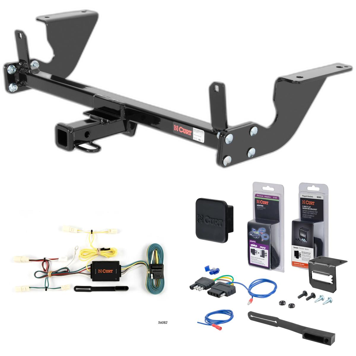 06 - 15 Mazda MX-5 Miata Excluding appearance package Curt 1-1/4" Class 1 Trailer Tow Hitch + 5-Flat Wiring Kit Tow Boat/Utility Trailer with Surge Brakes 11028 thumbnail 0