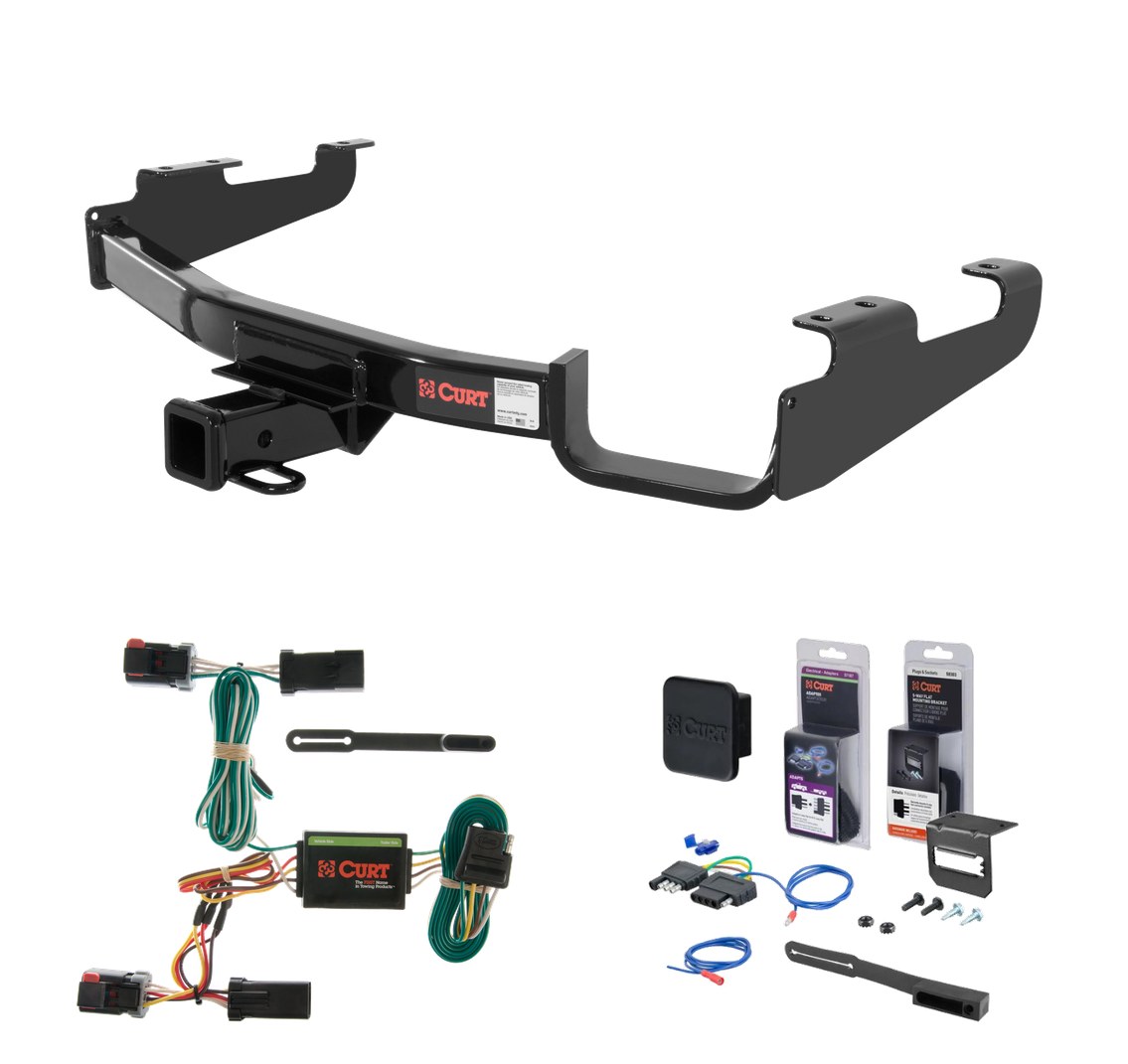 1996 - 2000 Dodge Caravan Excluding Stow 'n Go and Sport Curt 2" Class 3 Trailer Tow Hitch + 5-Flat Wiring Kit Tow Boat/Utility Trailer with Surge Brakes 13362 thumbnail 0