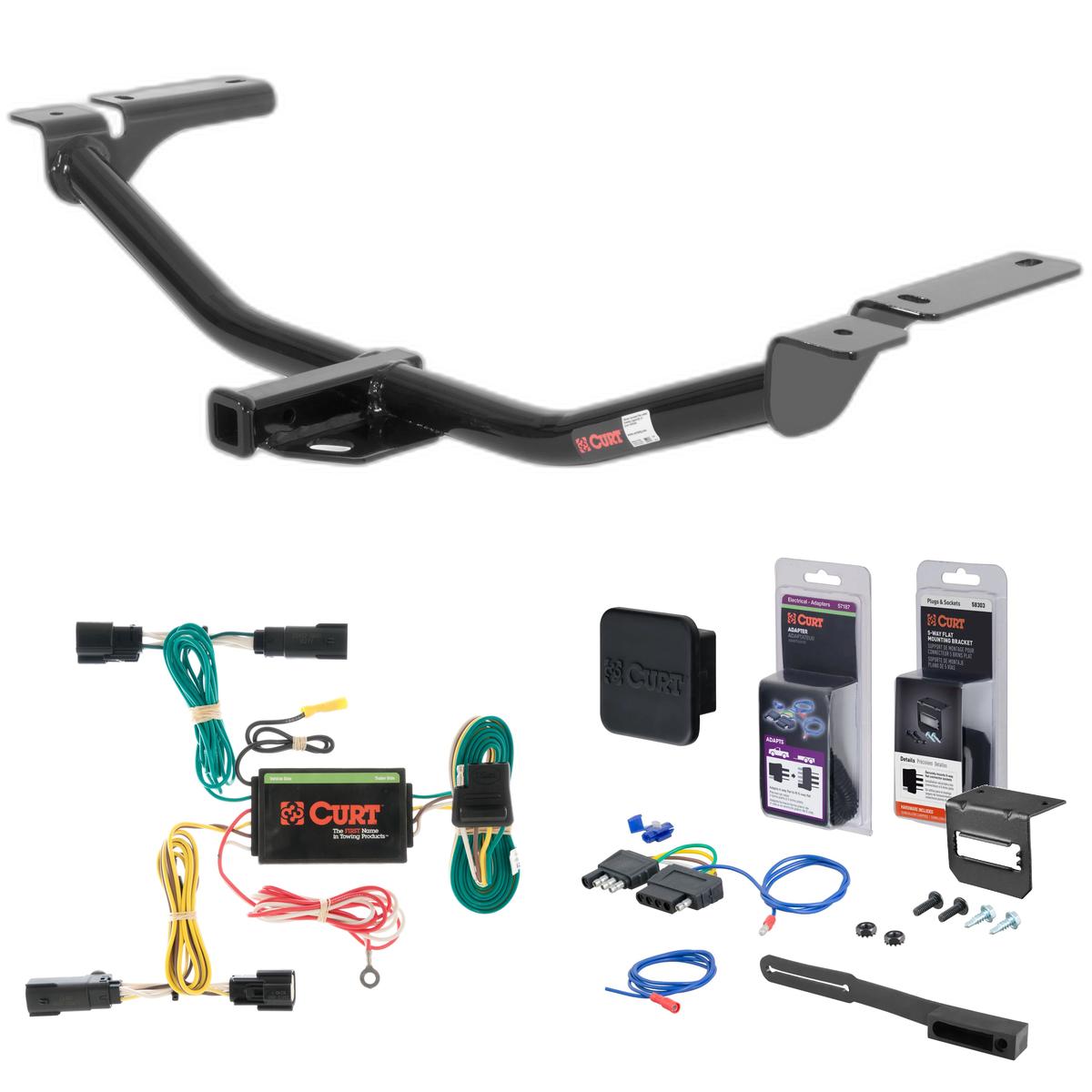 11 - 15 Lincoln MKX Fits beneath factory 1-1/4" receiver Curt 1-1/4" Class 2 Trailer Tow Hitch + 5-Flat Wiring Kit Tow Boat/Utility Trailer with Surge Brakes 12036 thumbnail 0