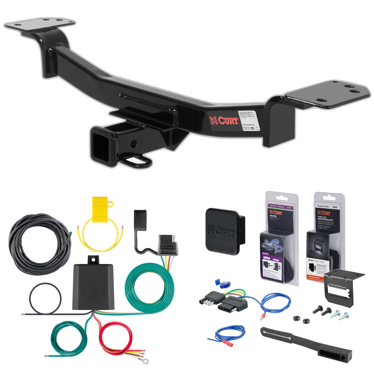 2004 Kia Sportage Convertible Curt 2" Class 3 Trailer Tow Hitch + 5-Flat Wiring Kit Tow Boat/Utility Trailer with Surge Brakes 13526 thumbnail 0