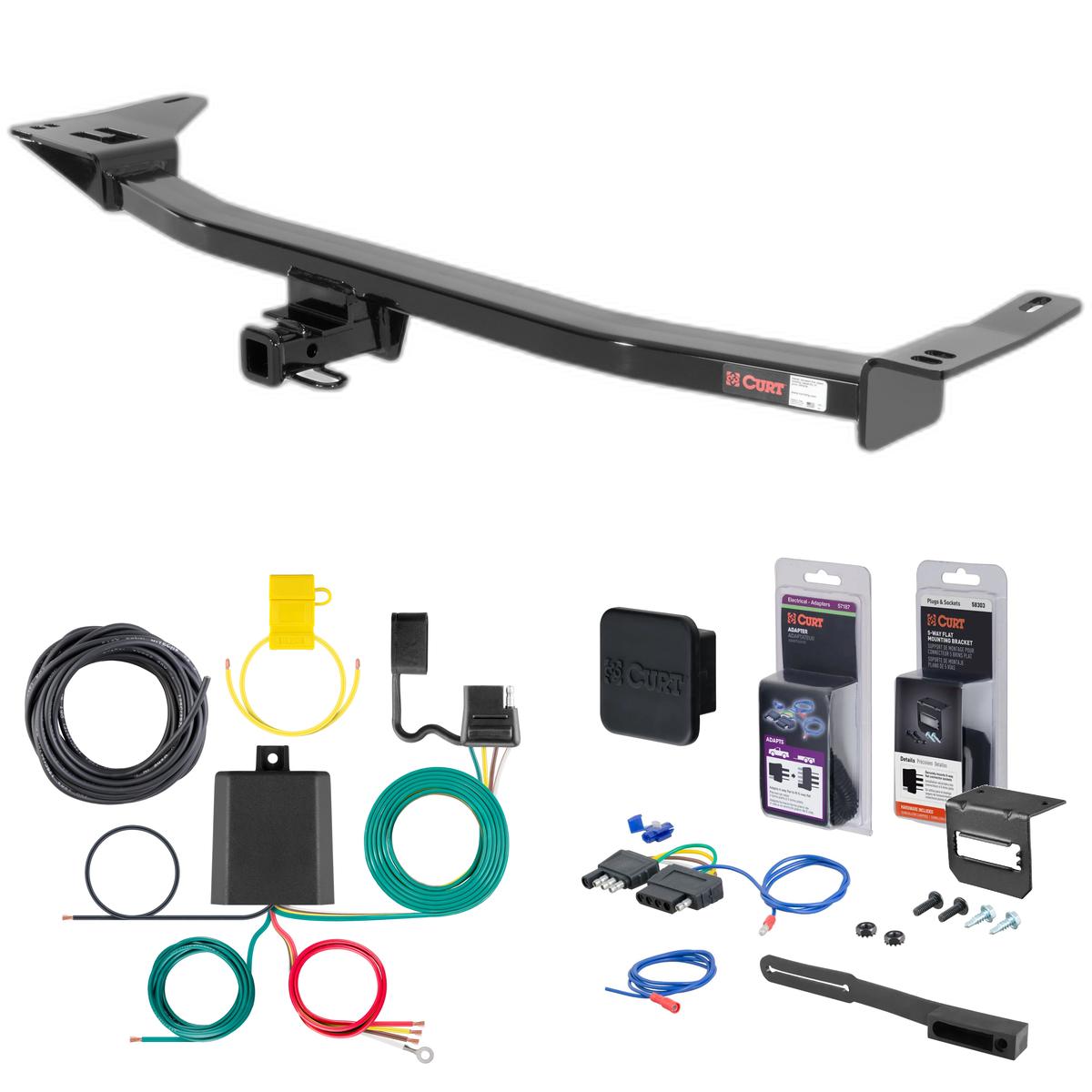 08 - 09 Ford Taurus Sedan Curt 1-1/4" Class 2 Trailer Tow Hitch + 5-Flat Wiring Kit Tow Boat/Utility Trailer with Surge Brakes 12242 thumbnail 0