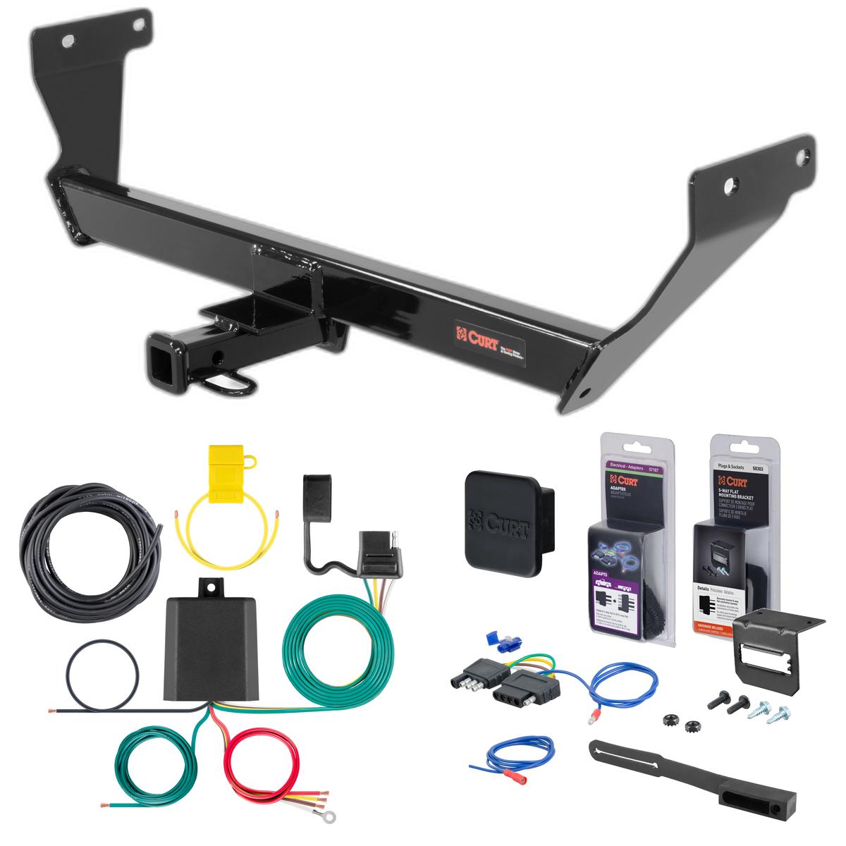 14 - 24 Infiniti Q50 Excluding Sport Curt 1-1/4" Class 1 Trailer Tow Hitch + 5-Flat Wiring Kit Tow Boat/Utility Trailer with Surge Brakes 11407 thumbnail 0