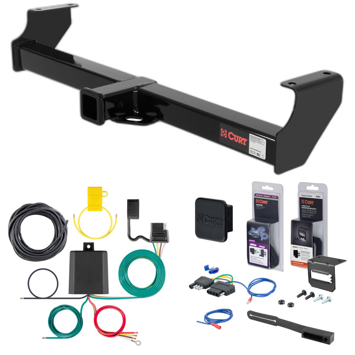 99 - 05 Geo Tracker Curt 2" Class 3 Trailer Tow Hitch + 5-Flat Wiring Kit Tow Boat/Utility Trailer with Surge Brakes 13517 thumbnail 0