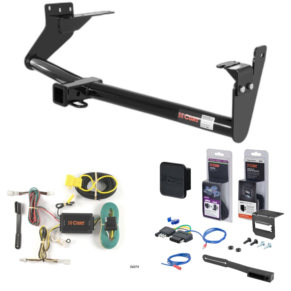 09 - 12 Infiniti FX35 Curt 2" Class 3 Trailer Tow Hitch + 5-Flat Wiring Kit Tow Boat/Utility Trailer with Surge Brakes 13554 thumbnail 0