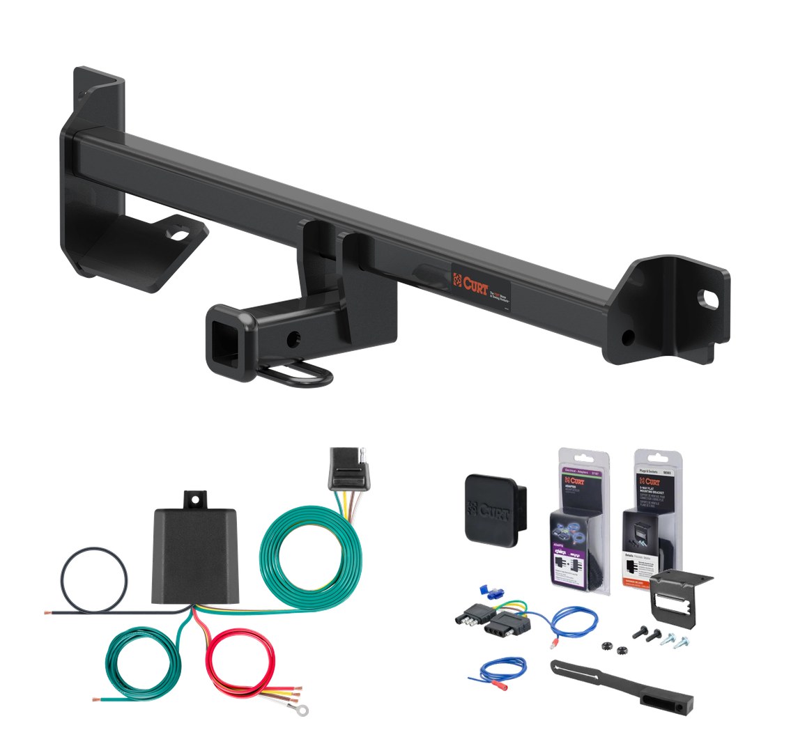 2015 - 2017 Nissan Micra Excluding SR Curt 1-1/4" Class 1 Trailer Tow Hitch + 5-Flat Wiring Kit Tow Boat/Utility Trailer with Surge Brakes 11453 thumbnail 0