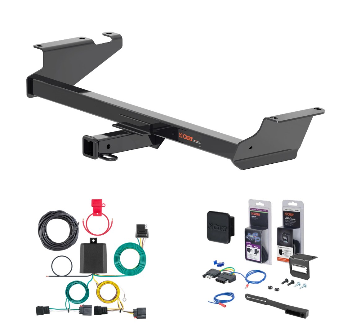 2008 - 2010 Chrysler Town & Country Curt 2" Class 3 Trailer Tow Hitch + 5-Flat Wiring Kit Tow Boat/Utility Trailer with Surge Brakes 13364 thumbnail 0
