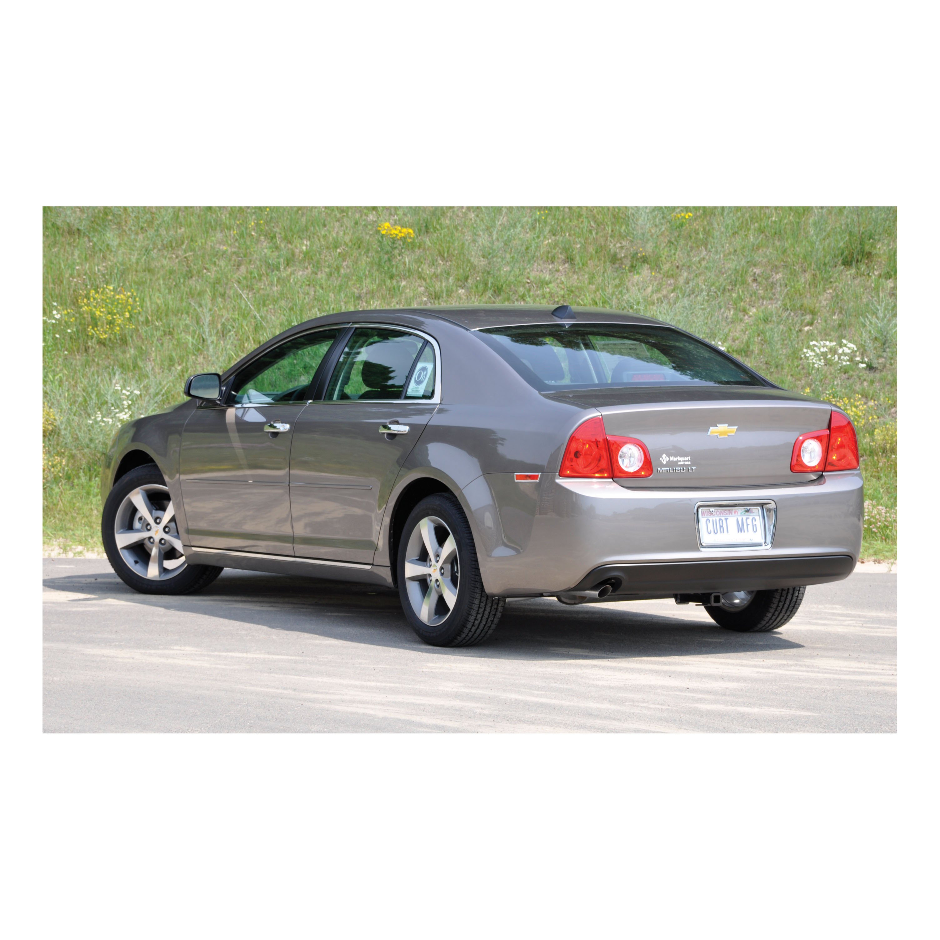 2008 - 2012 Chevrolet Malibu Sedan, excluding hybrid & LTZ Curt 1-1/4" Class 2 Trailer Tow Hitch + 5-Flat Wiring Kit Tow Boat/Utility Trailer with Surge Brakes 12051 thumbnail 4