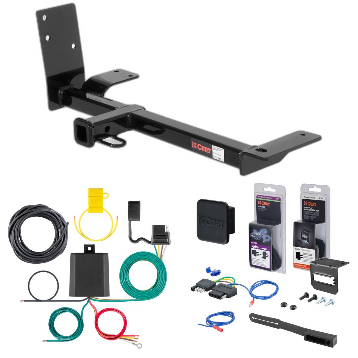 07 - 10 Volkswagen Golf City Curt 1-1/4" Class 1 Trailer Tow Hitch + 5-Flat Wiring Kit Tow Boat/Utility Trailer with Surge Brakes 11066 thumbnail 0