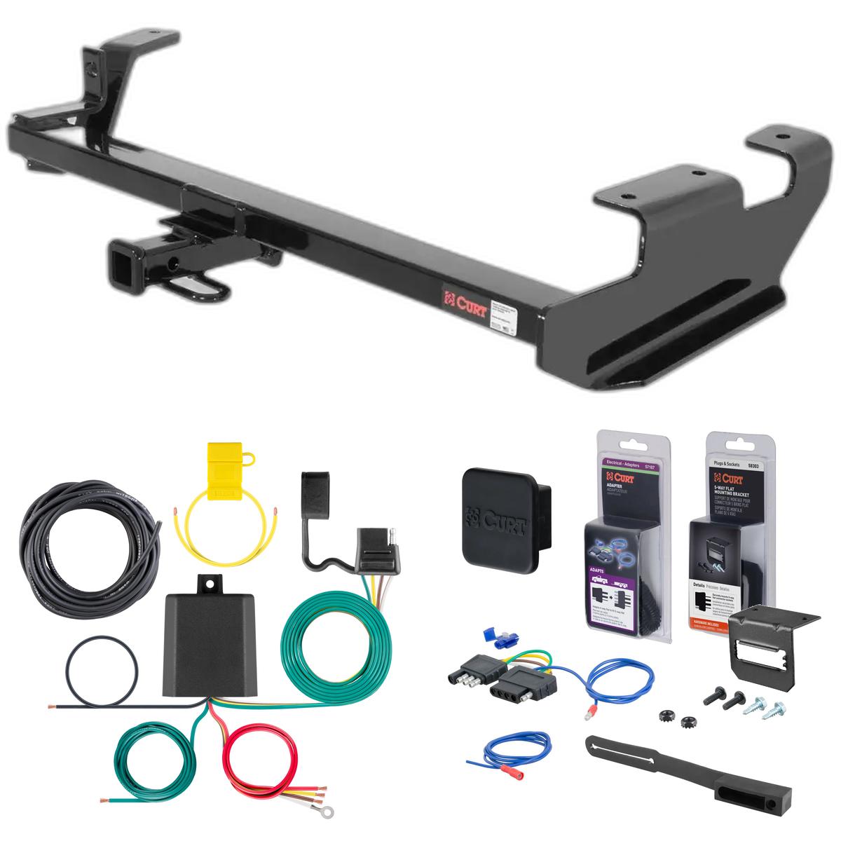 97 - 03 Chevrolet Malibu Sedan Curt 1-1/4" Class 2 Trailer Tow Hitch + 5-Flat Wiring Kit Tow Boat/Utility Trailer with Surge Brakes 12027 thumbnail 0
