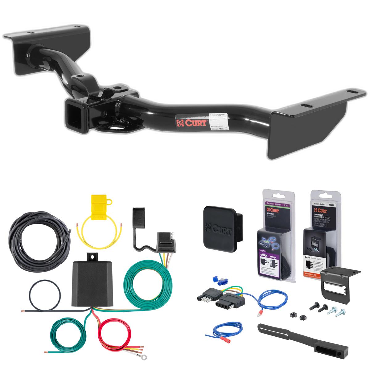 03 - 06 Cadillac Escalade EXT Curt 2" Class 3 Trailer Tow Hitch + 5-Flat Wiring Kit Tow Boat/Utility Trailer with Surge Brakes 13422-3 thumbnail 0