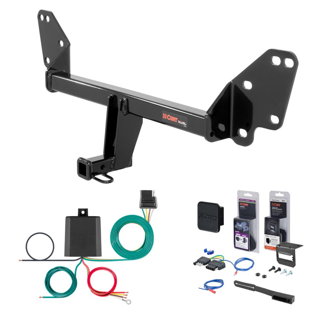 2016 - 2024 Chevrolet Camaro Curt 1-1/4" Class 1 Trailer Tow Hitch + 5-Flat Wiring Kit Tow Boat/Utility Trailer with Surge Brakes 11900 thumbnail 0