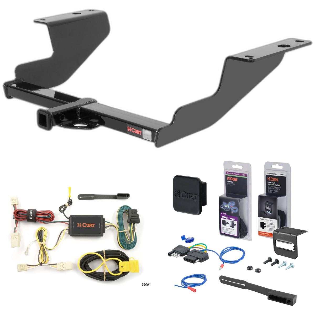 12 - 14 Subaru Impreza Sedan, WRX and WRX STI Curt 1-1/4" Class 1 Trailer Tow Hitch + 5-Flat Wiring Kit Tow Boat/Utility Trailer with Surge Brakes 11317 thumbnail 0