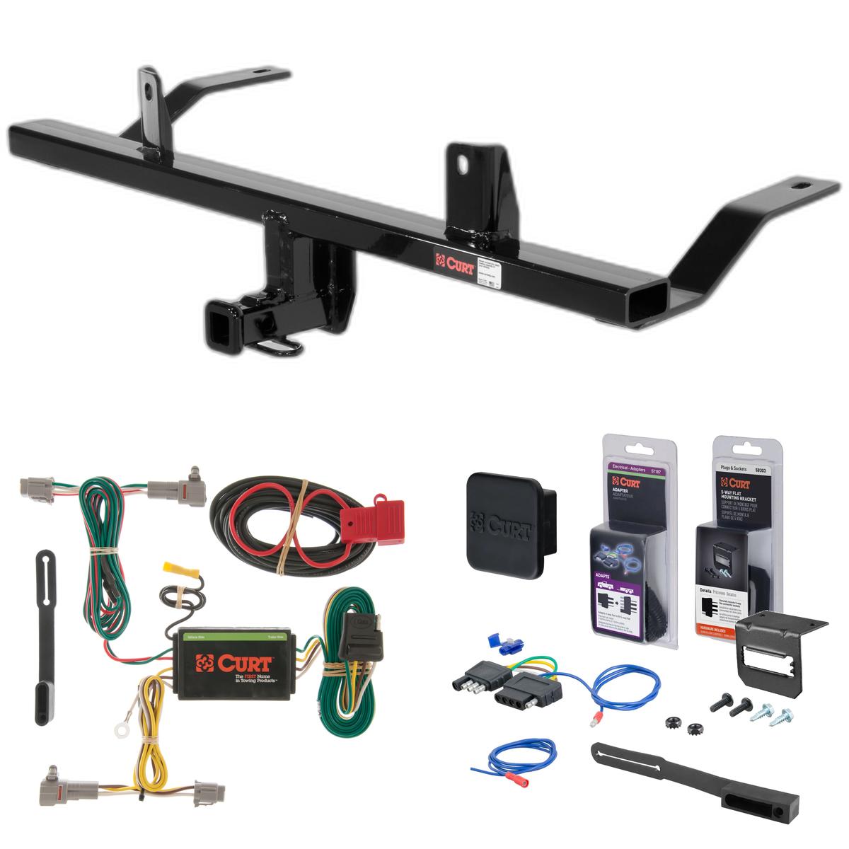 08 - 11 Subaru Impreza Hatchback, quad exhaust Curt 1-1/4" Class 1 Trailer Tow Hitch + 5-Flat Wiring Kit Tow Boat/Utility Trailer with Surge Brakes 11120 thumbnail 0