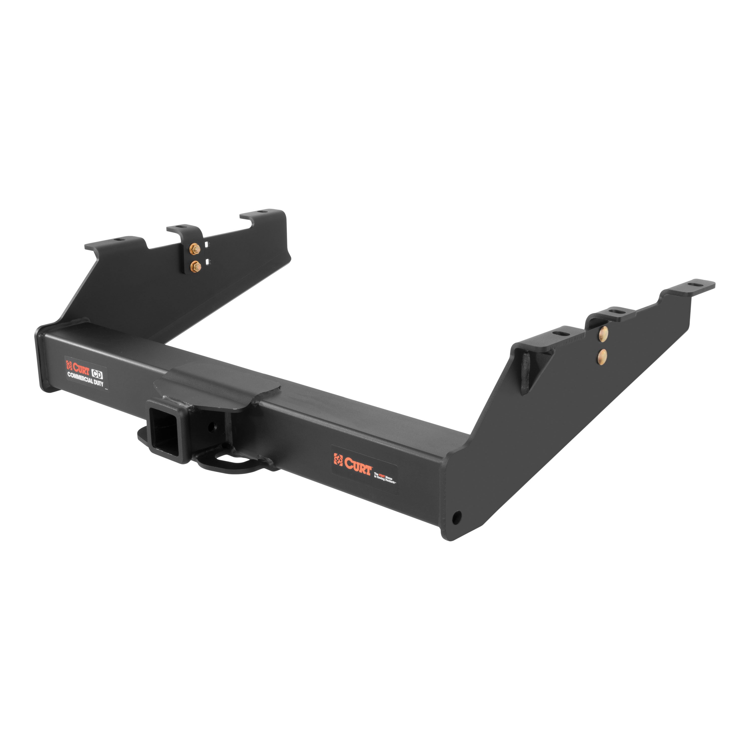 2001 - 2010 Chevrolet Silverado 2500 HD 6' bed, excluding factory receiver, Tommy Gate lift or cab & chassis Curt 2-1/2" Class 5 Trailer Tow Hitch + 5-Flat Wiring Kit Tow Boat/Utility Trailer with Surge Brakes 15703 thumbnail 2
