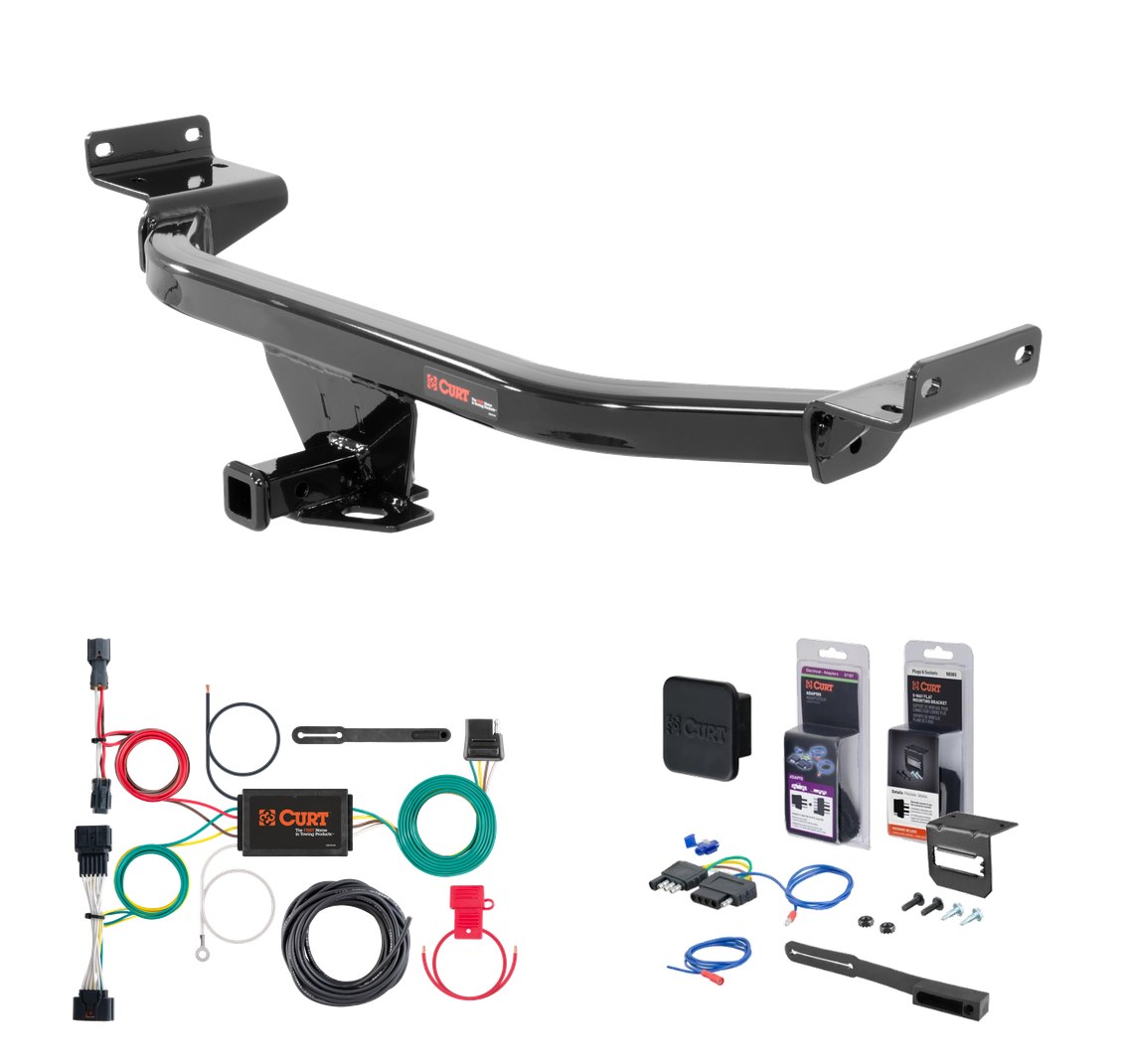 2017 - 2022 Kia Sportage Curt 1-1/4" Class 2 Trailer Tow Hitch + 5-Flat Wiring Kit Tow Boat/Utility Trailer with Surge Brakes 12158 thumbnail 0