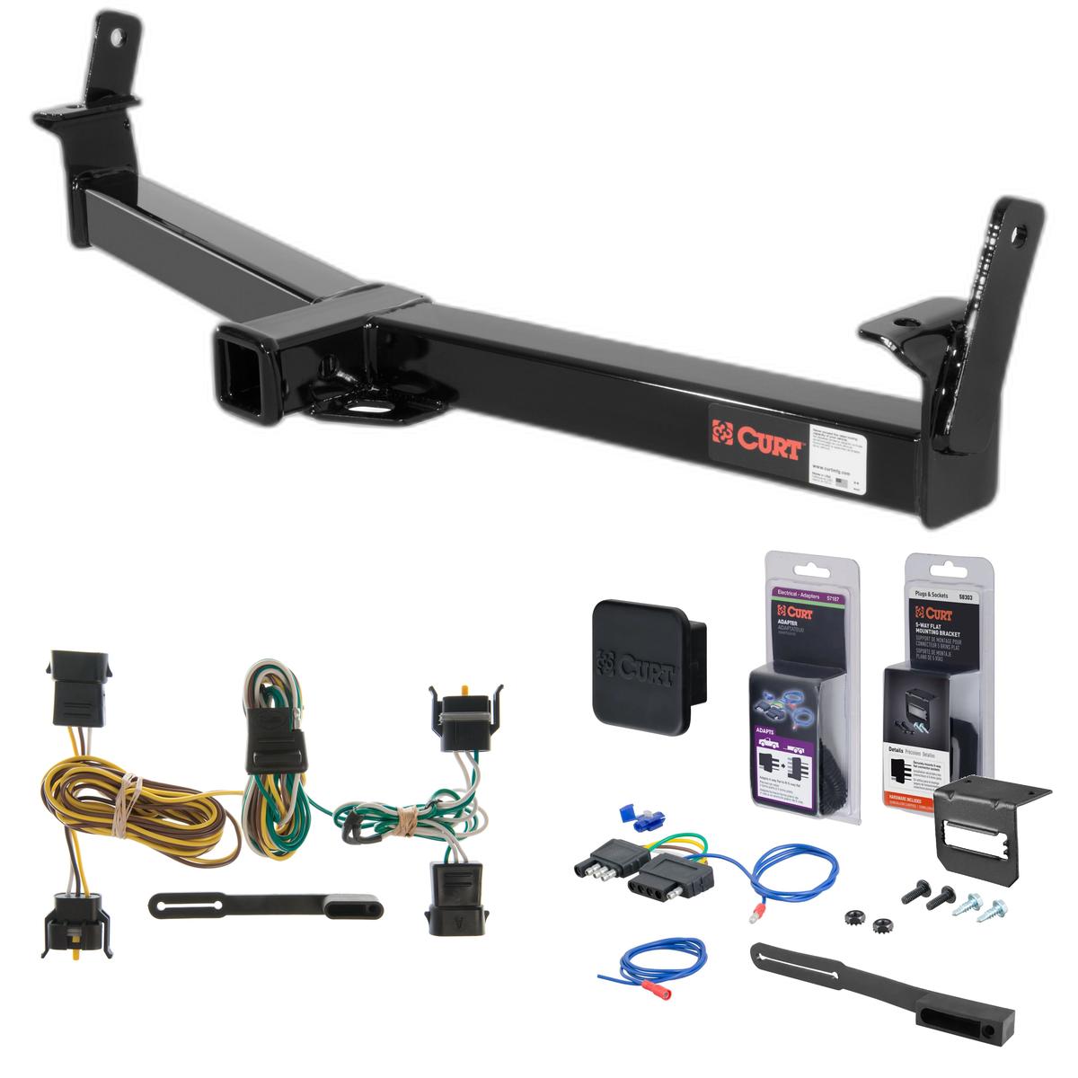 01 - 03 Ford Explorer Sport Curt 2" Class 3 Trailer Tow Hitch + 5-Flat Wiring Kit Tow Boat/Utility Trailer with Surge Brakes 13033 thumbnail 0