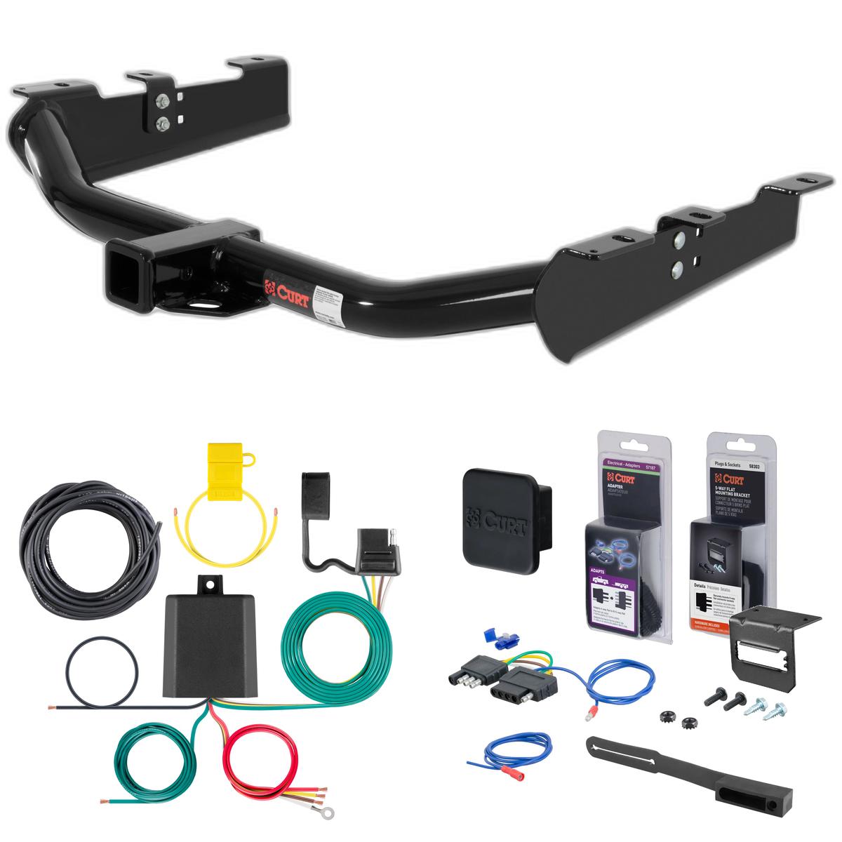 01 - 10 Chevrolet Silverado 2500 HD 6' bed, excluding factory receiver, Tommy Gate lift or cab & chassis Curt 2" Class 3 Trailer Tow Hitch + 5-Flat Wiring Kit Tow Boat/Utility Trailer with Surge Brakes 13211 thumbnail 0