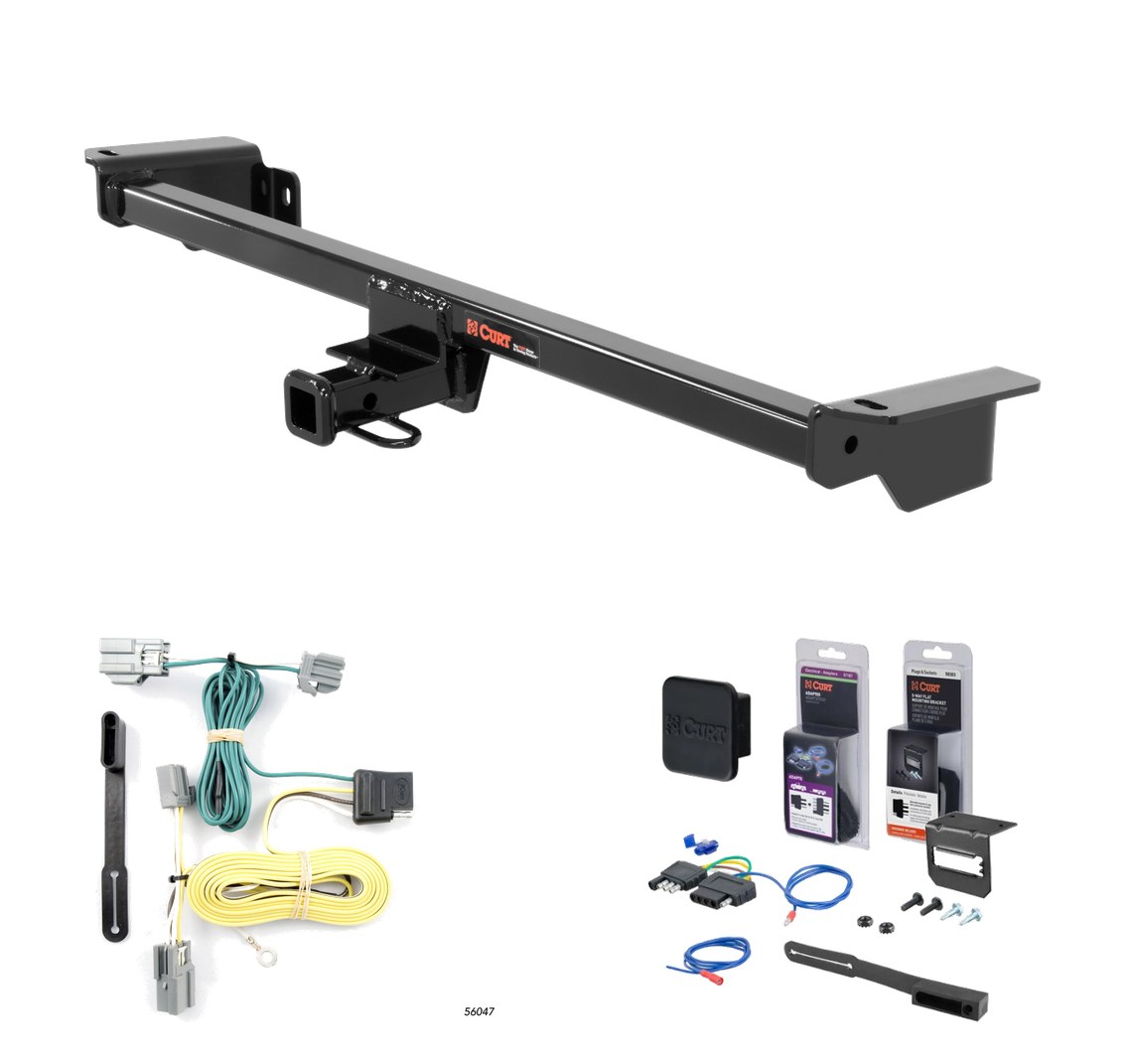 2014 - 2016 Ford Fiesta Sedan Curt 1-1/4" Class 1 Trailer Tow Hitch + 5-Flat Wiring Kit Tow Boat/Utility Trailer with Surge Brakes 11369 thumbnail 0