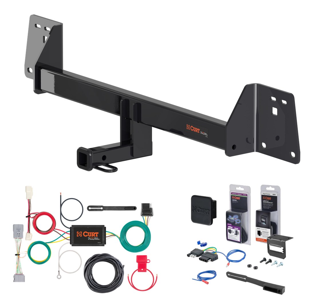 2017 - 2022 Toyota Prius Prime Curt 1-1/4" Class 1 Trailer Tow Hitch + 5-Flat Wiring Kit Tow Boat/Utility Trailer with Surge Brakes 11473 thumbnail 0