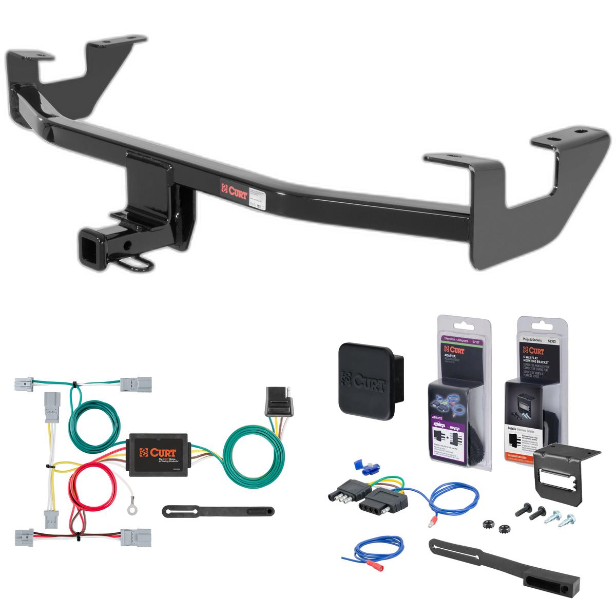 10 - 13 Mazda 3 Hatchback Curt 1-1/4" Class 1 Trailer Tow Hitch + 5-Flat Wiring Kit Tow Boat/Utility Trailer with Surge Brakes 11383 thumbnail 0