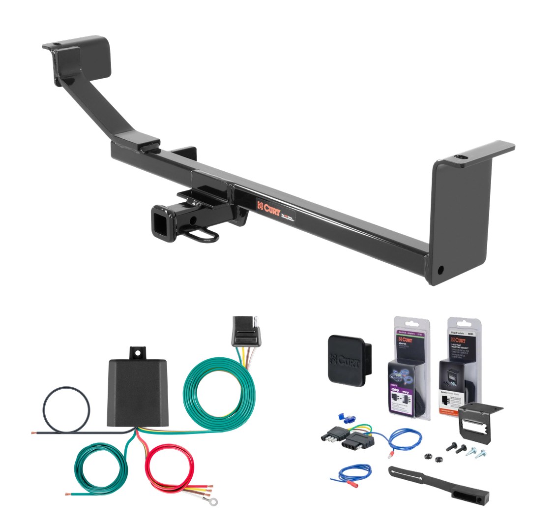 2013 - 2015 Chevrolet Spark Without ground effects Curt 1-1/4" Class 1 Trailer Tow Hitch + 5-Flat Wiring Kit Tow Boat/Utility Trailer with Surge Brakes 11334 thumbnail 0