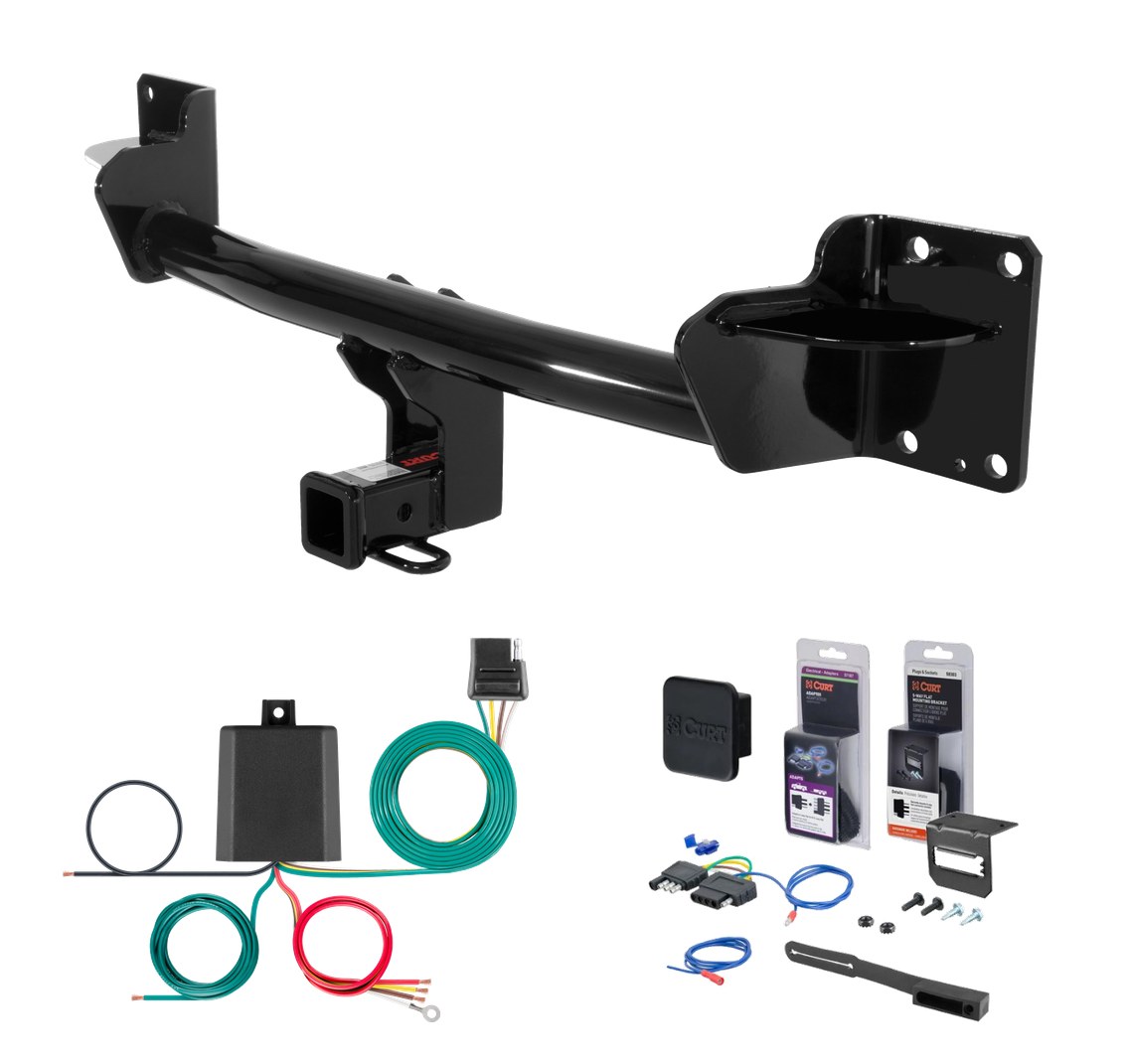 2007 - 2018 BMW X5 Curt 2" Class 3 Trailer Tow Hitch + 5-Flat Wiring Kit Tow Boat/Utility Trailer with Surge Brakes 13077 thumbnail 0