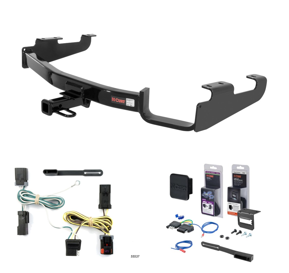 2004 - 2007 Dodge Caravan Excluding Stow 'n Go and Sport Curt 1-1/4" Class 2 Trailer Tow Hitch + 5-Flat Wiring Kit Tow Boat/Utility Trailer with Surge Brakes 12362 thumbnail 0