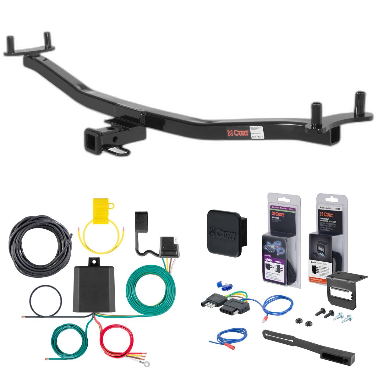 91 - 92 Volkswagen Golf Hatchback Curt 1-1/4" Class 1 Trailer Tow Hitch + 5-Flat Wiring Kit Tow Boat/Utility Trailer with Surge Brakes 11714 thumbnail 0