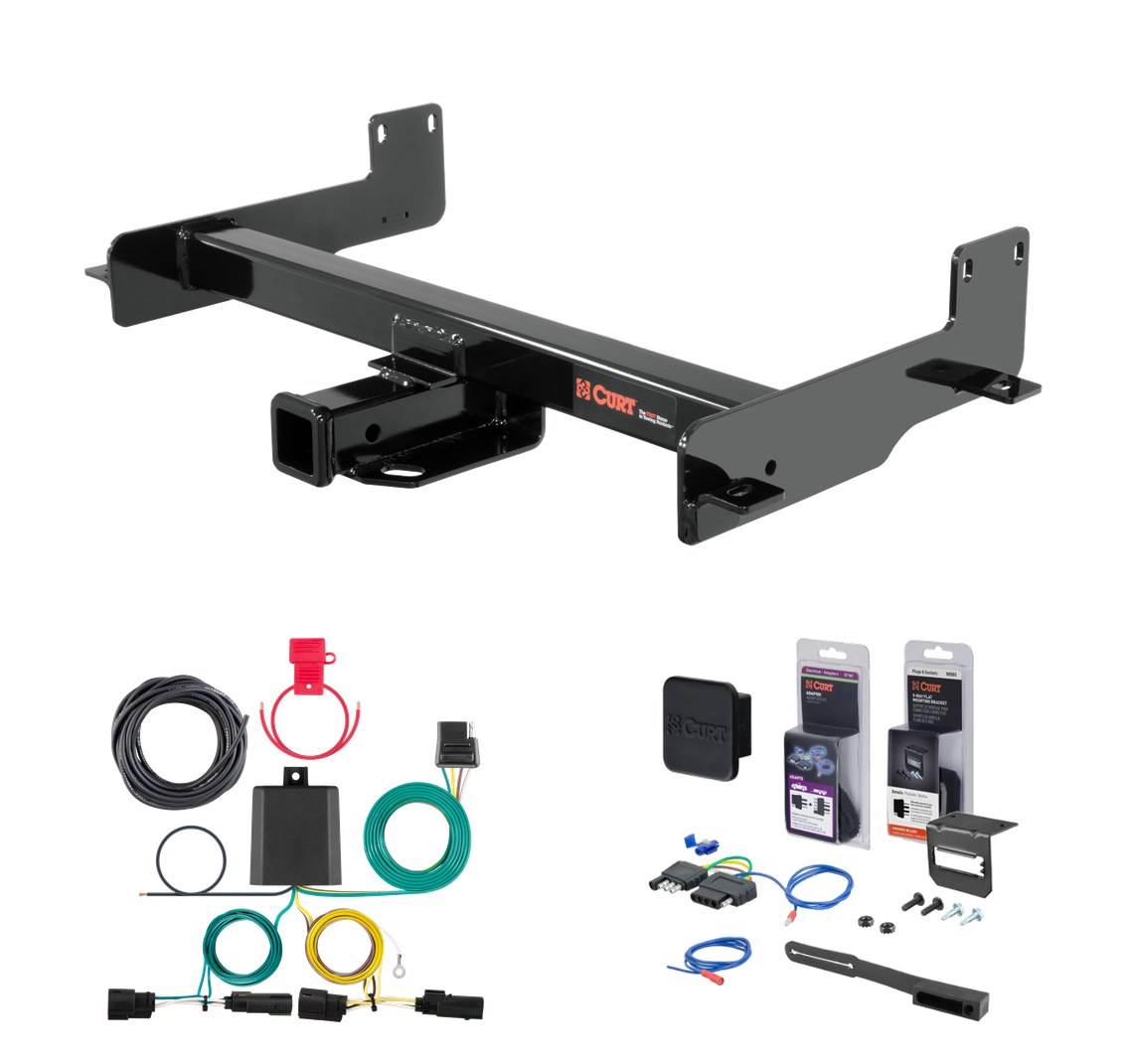 2015 - 2026 Ford Transit-250 Curt 2" Class 4 Trailer Tow Hitch + 5-Flat Wiring Kit Tow Boat/Utility Trailer with Surge Brakes 14012 thumbnail 0