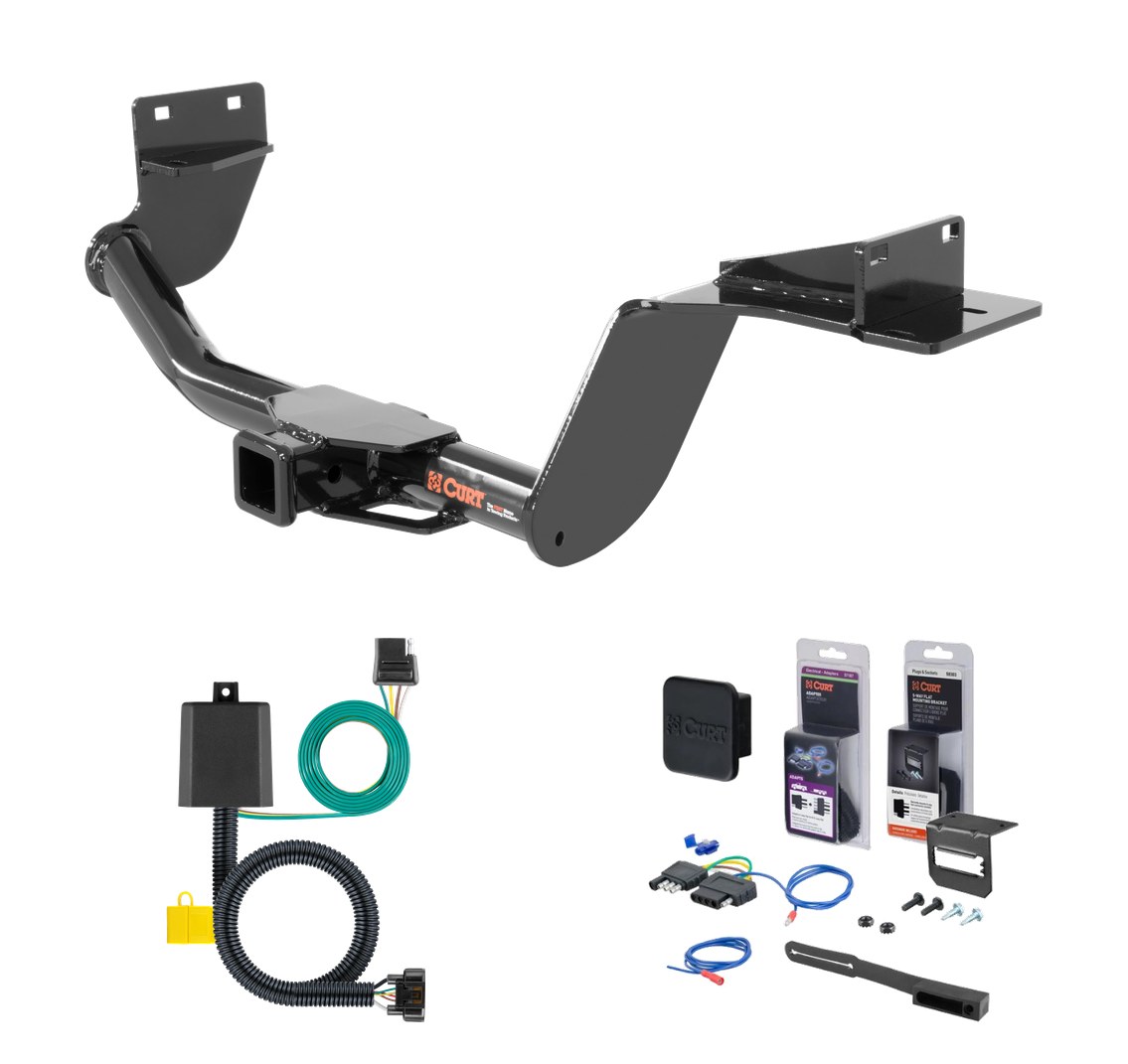 2019 - 2020 Hyundai Santa Fe Curt 2" Class 3 Trailer Tow Hitch + 5-Flat Wiring Kit Tow Boat/Utility Trailer with Surge Brakes 13195 thumbnail 0