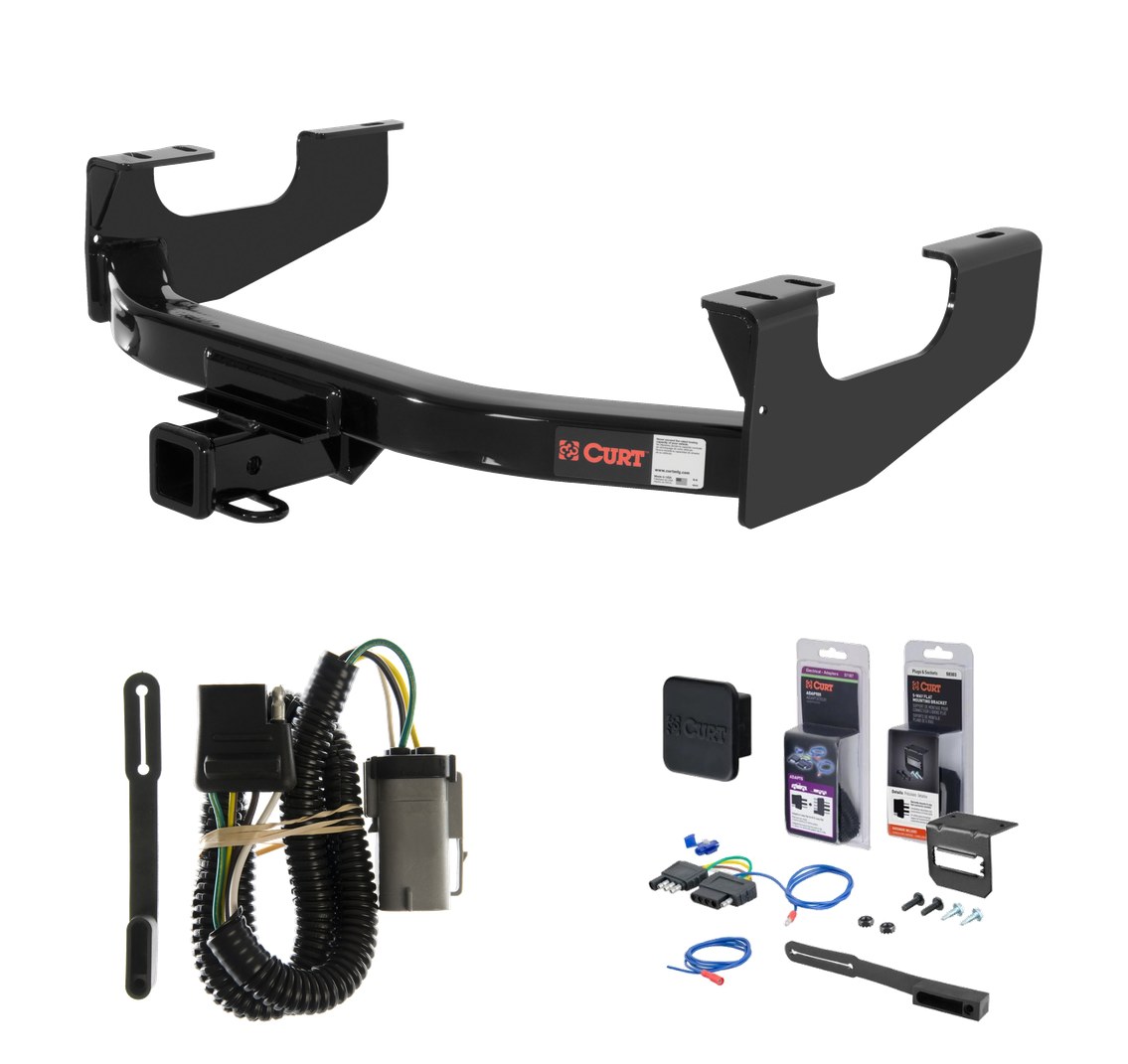 2002 - 2004 Ford F-350 Super Duty Excluding cab & chassis Curt 2" Class 4 Trailer Tow Hitch + 5-Flat Wiring Kit Tow Boat/Utility Trailer with Surge Brakes 14355 thumbnail 0