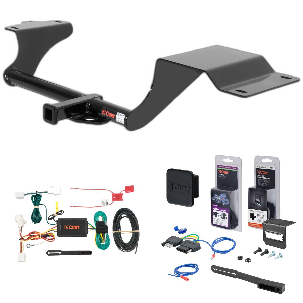 11 - 14 Mazda 2 Curt 1-1/4" Class 1 Trailer Tow Hitch + 5-Flat Wiring Kit Tow Boat/Utility Trailer with Surge Brakes 11073 thumbnail 0