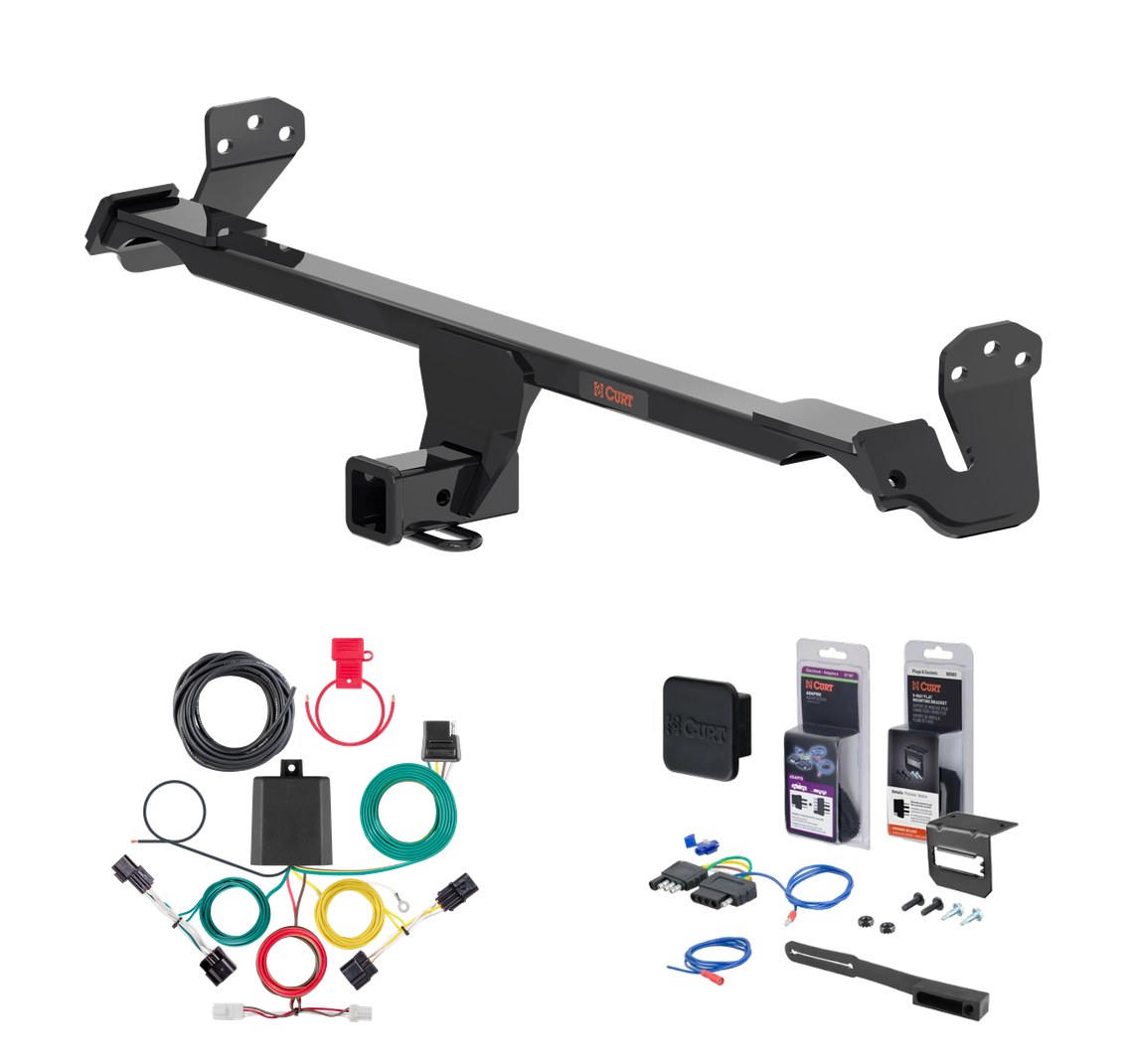 2022 - 2023 Hyundai Kona N Curt 2" Class 3 Trailer Tow Hitch + 5-Flat Wiring Kit Tow Boat/Utility Trailer with Surge Brakes 13610 thumbnail 0