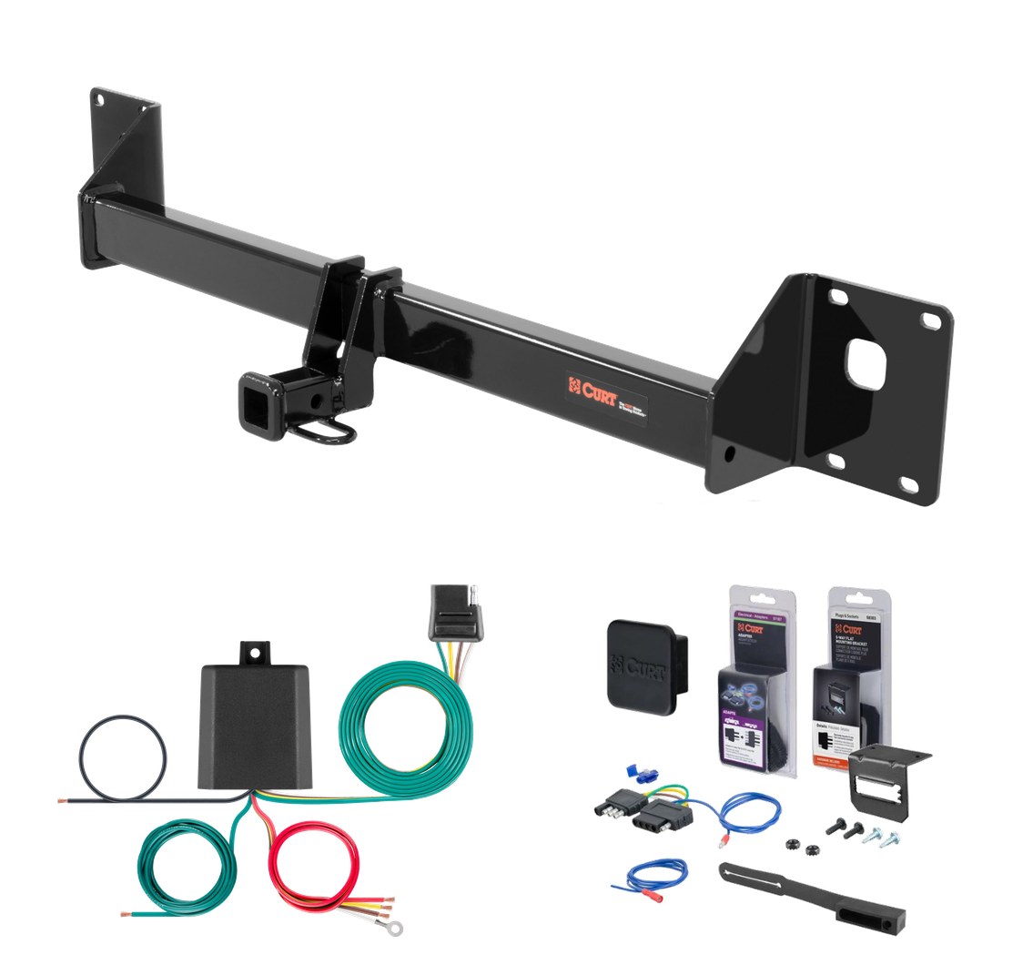 2015 - 2019 Volkswagen Golf Sportwagen Curt 1-1/4" Class 1 Trailer Tow Hitch + 5-Flat Wiring Kit Tow Boat/Utility Trailer with Surge Brakes 11422 thumbnail 0