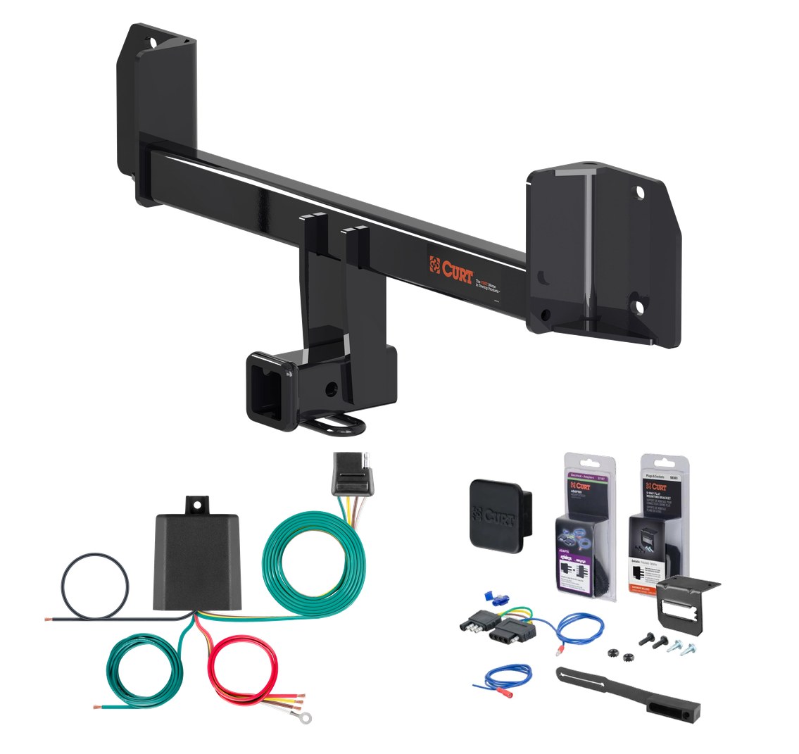 2015 - 2018 BMW X4 Curt 2" Class 3 Trailer Tow Hitch + 5-Flat Wiring Kit Tow Boat/Utility Trailer with Surge Brakes 13316 thumbnail 0